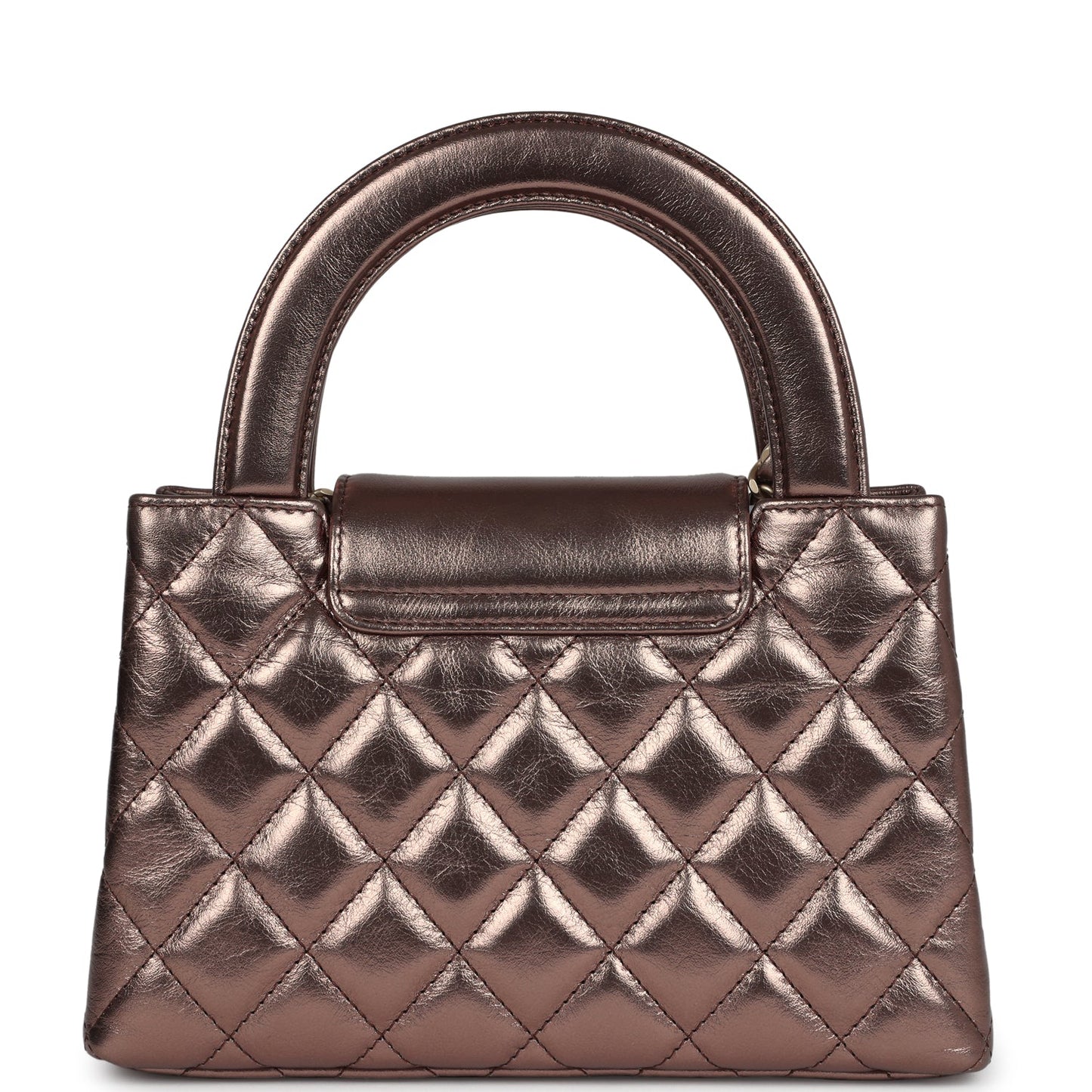 Chanel Small Kelly Shopper Metallic Bronze Calfskin Brushed Gold Hardware Crossbody