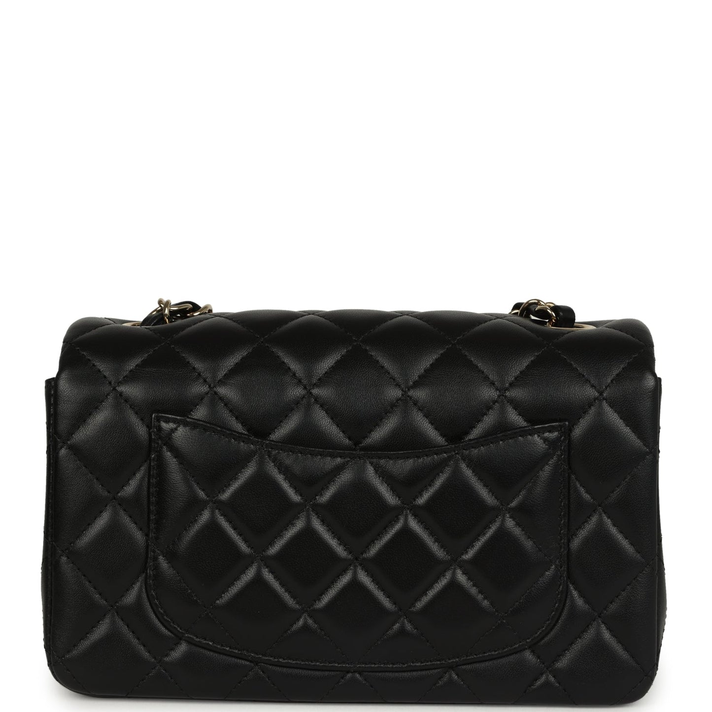 Chanel Mini Classic Rectangular Flap Bag Black Lambskin Light Gold Hardware