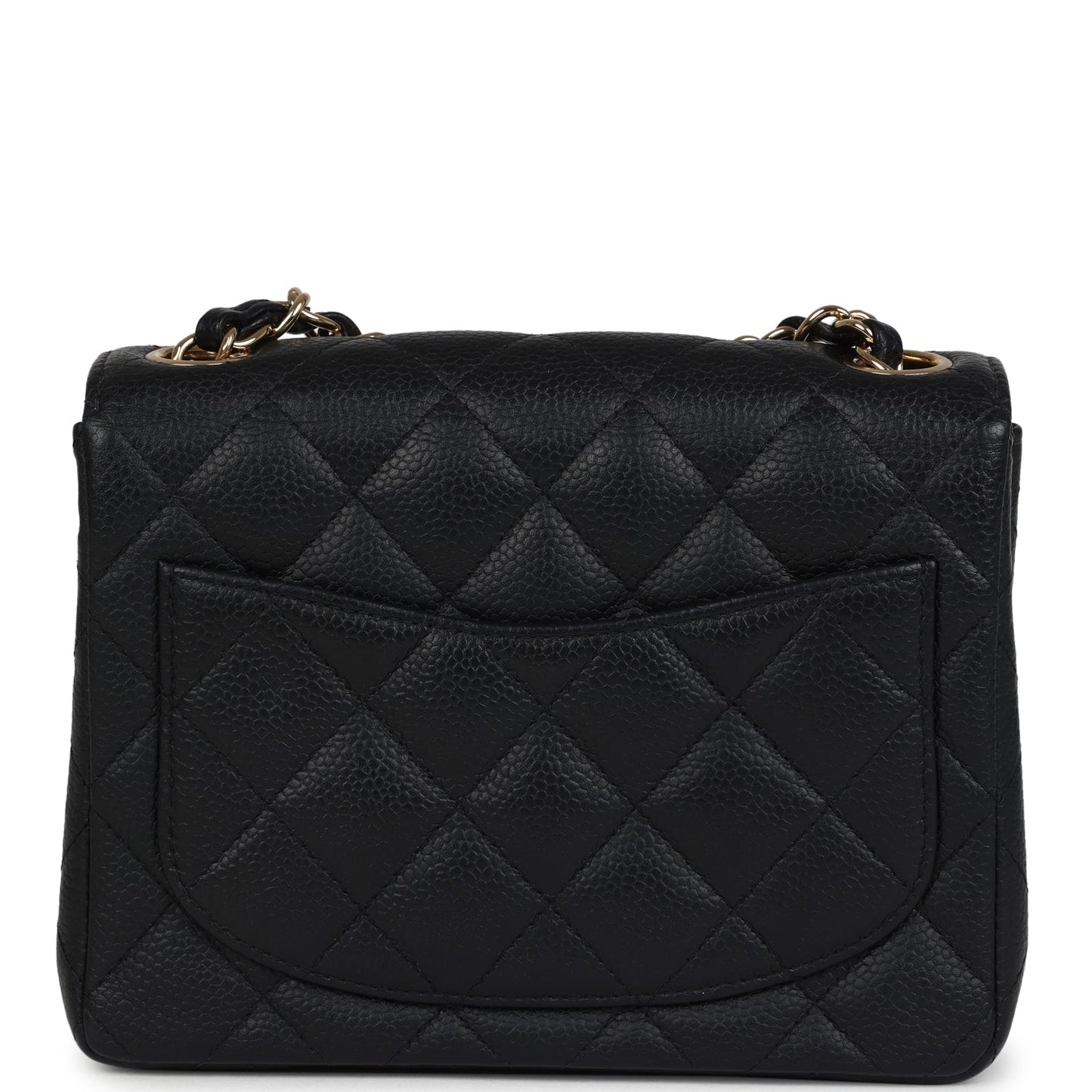 Chanel Mini Square Half Flap Bag Black Caviar Gold Hardware