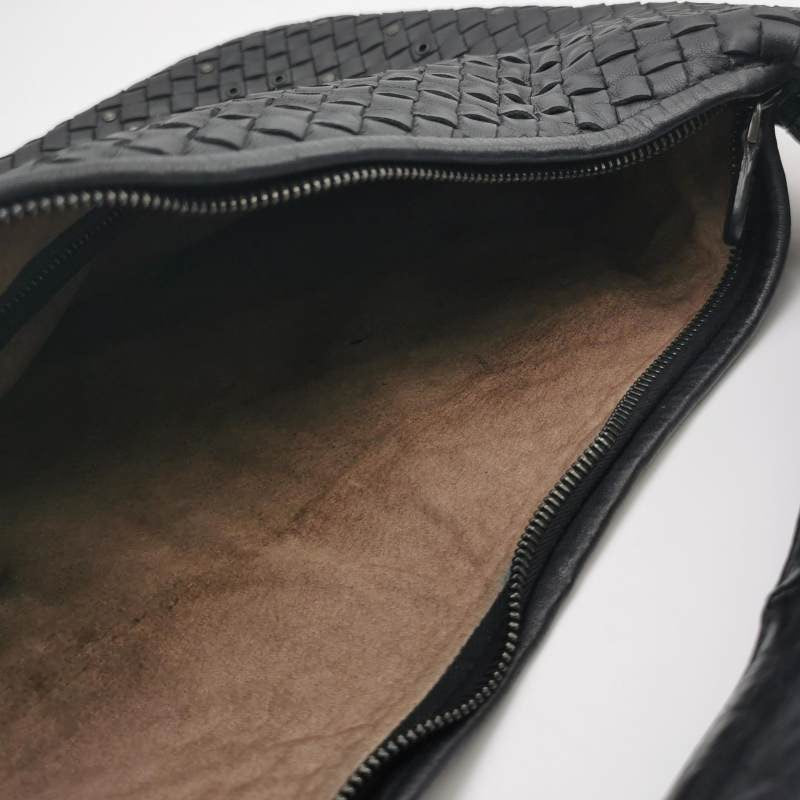Bottega Veneta Intrecciato Hobo Bag Medium Black leather with Metal Studs 45cm