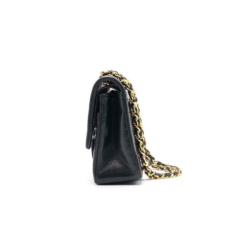 Chanel Classic Medium Double Flap Bag Black with 24K GHW