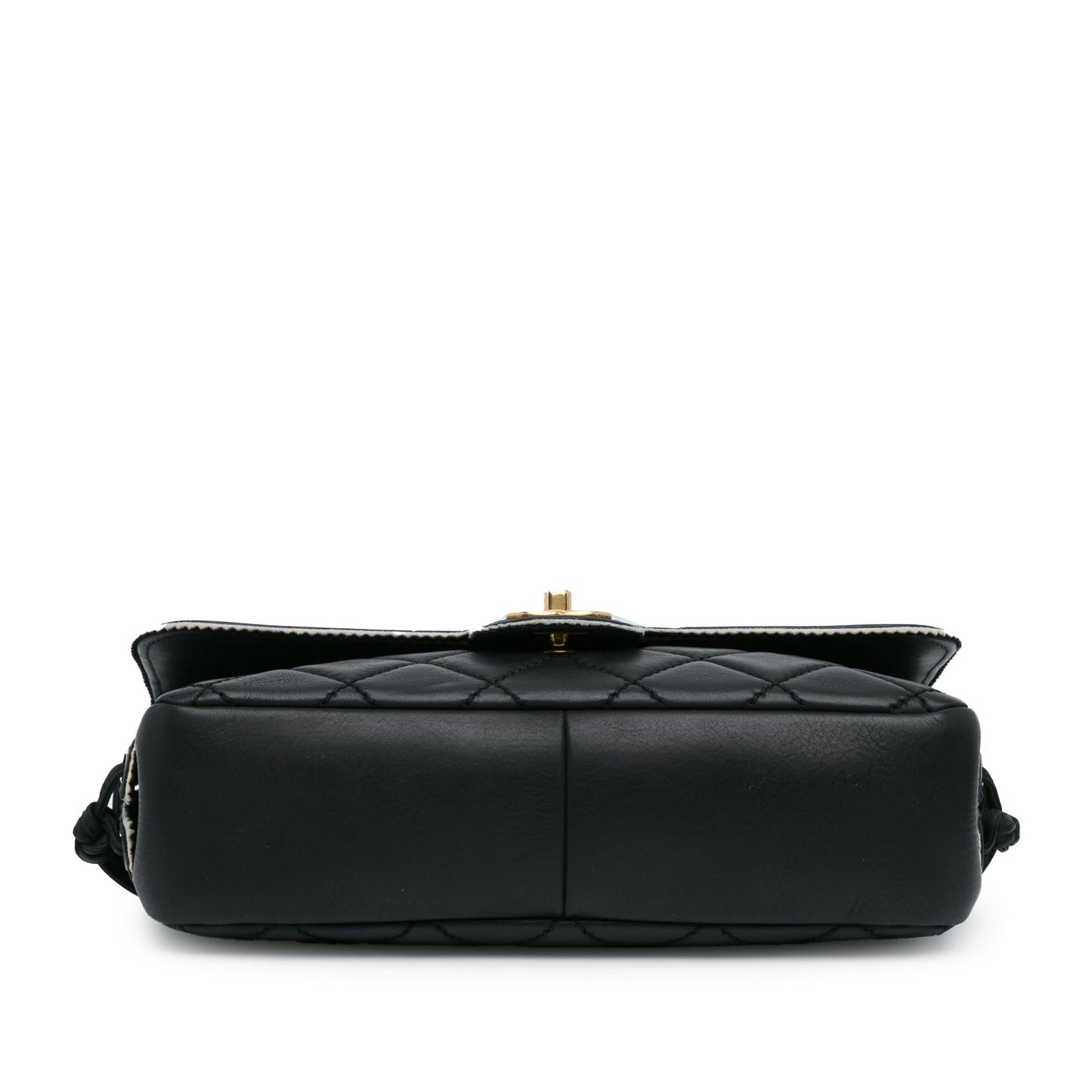 Chanel CC Quilted Lambskin Tassel and Border Embellished Flap Bag (SHG-anFwRO)