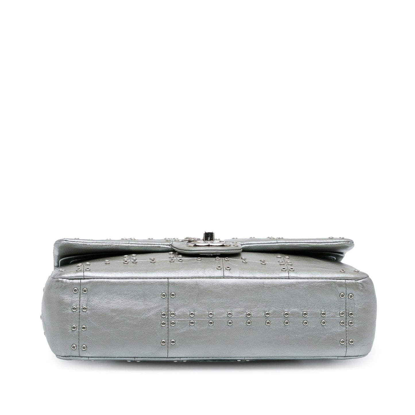 Chanel Medium Glazed Calfskin Grommet Embellished Airline Double Flap (SHG-3ngMjI) Shoulder Bag