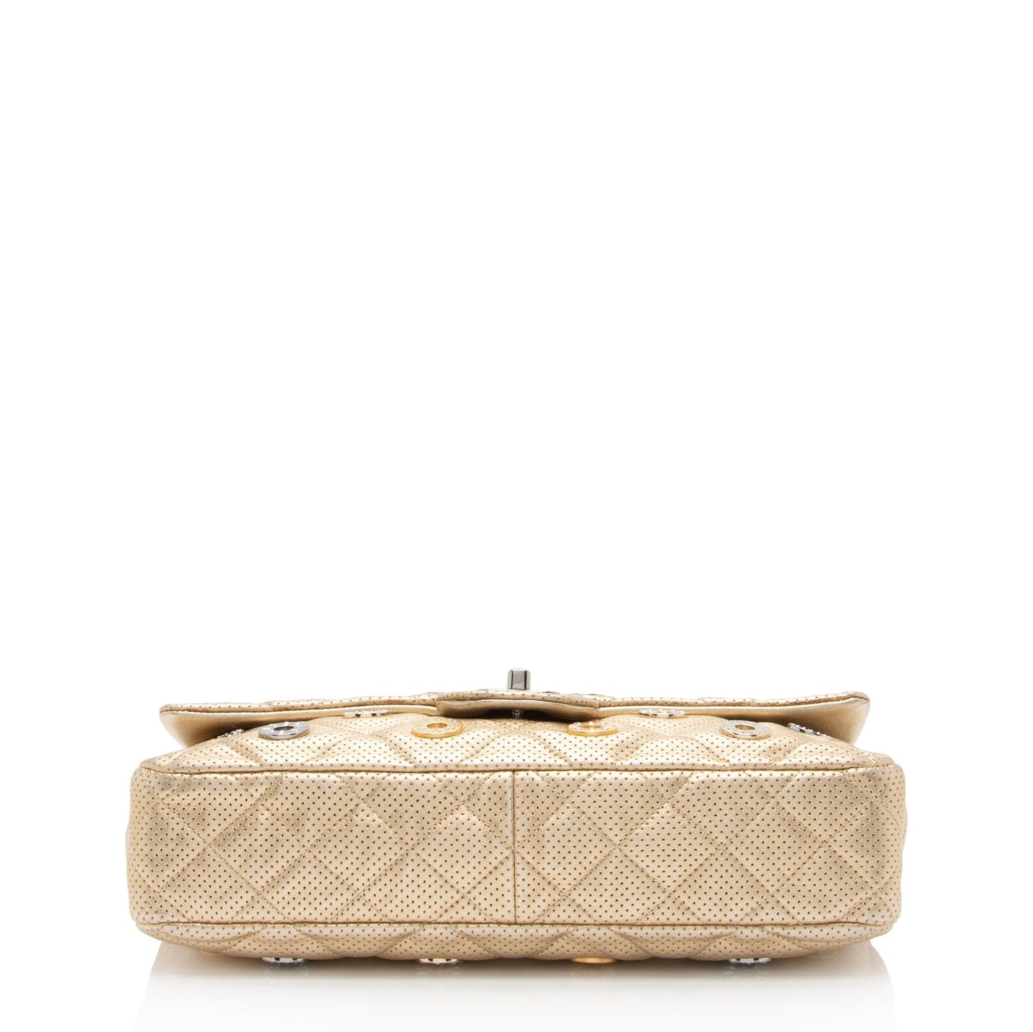 Chanel Metallic Perforated Lambskin CC Medals Medium Flap Bag (SHF-5oF95y)