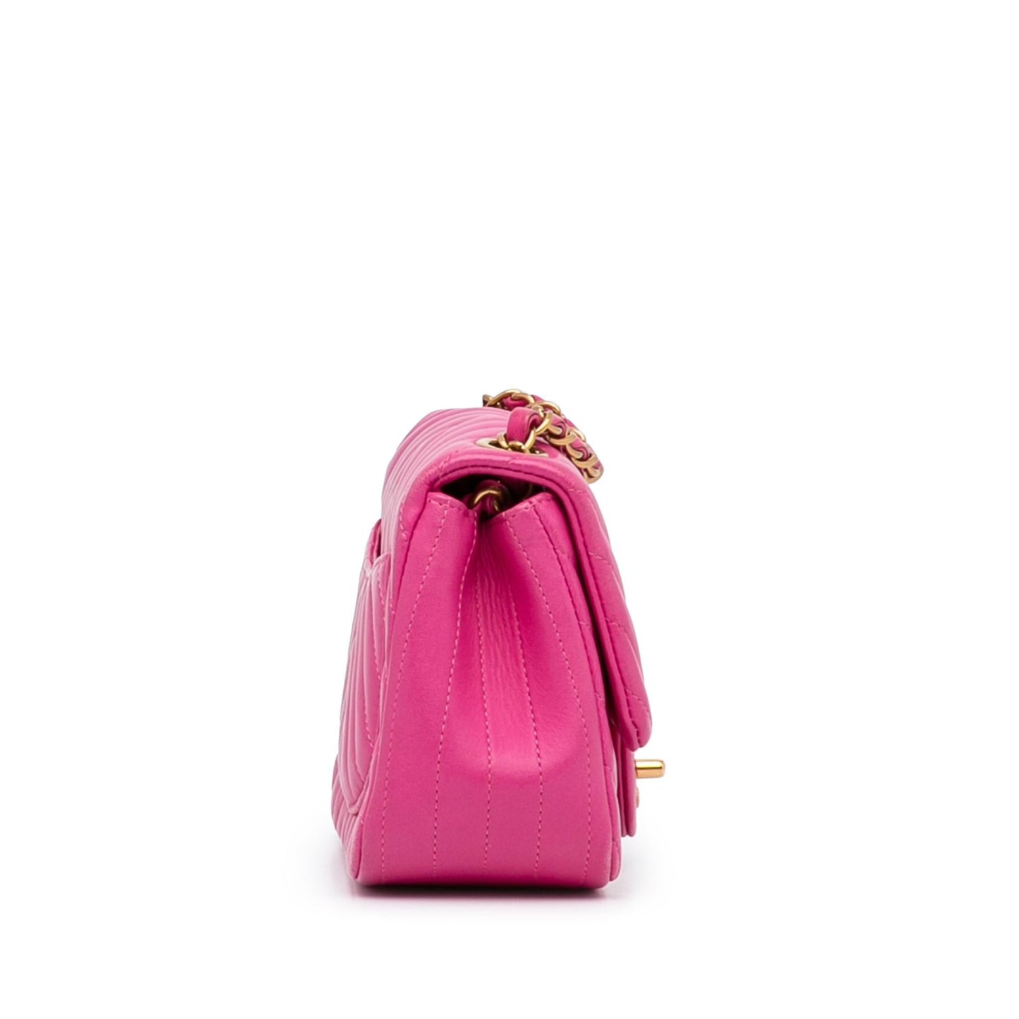 Chanel Mini Square Classic Lambskin Chevron Flap (SHG-dOMEPo) Crossbody