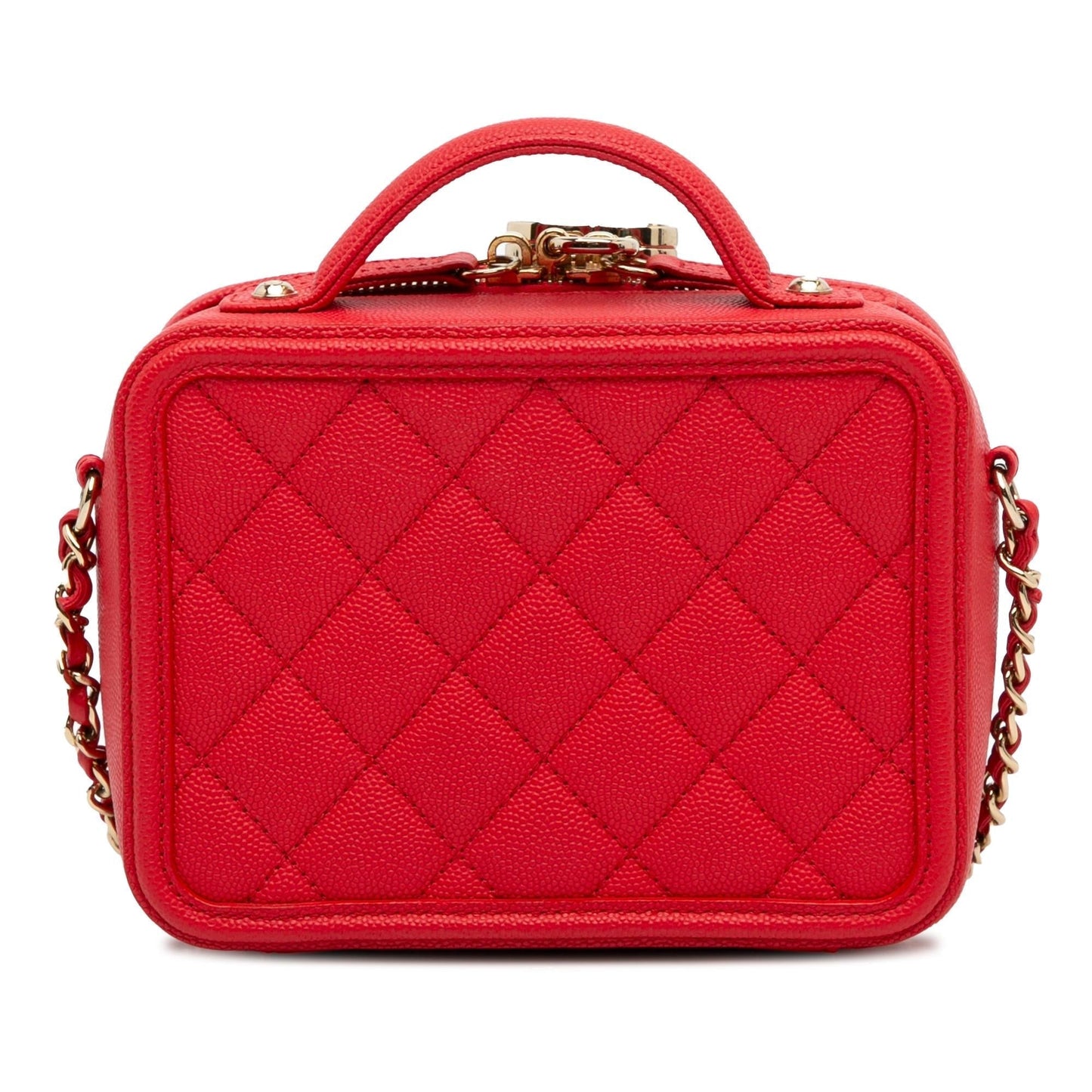Chanel Small Caviar Filigree Vanity Case (SHG-8sX2Za) Handbag