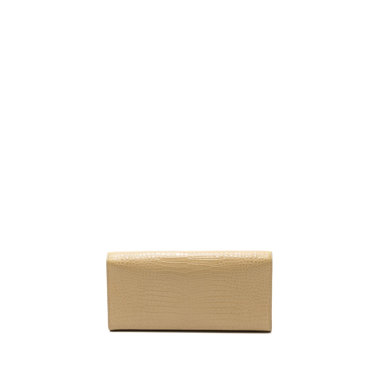 Saint Laurent Kate Clutch Crocodile-Embossed Leather Beige