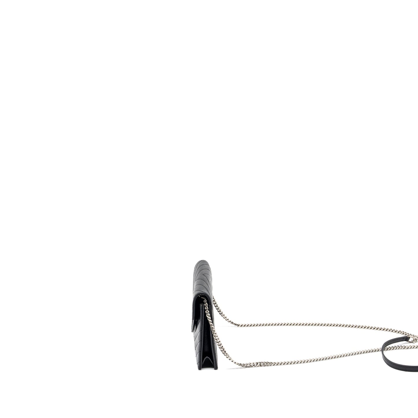 Saint Laurent Envelope Wallet on Chain Grained Calfskin Black