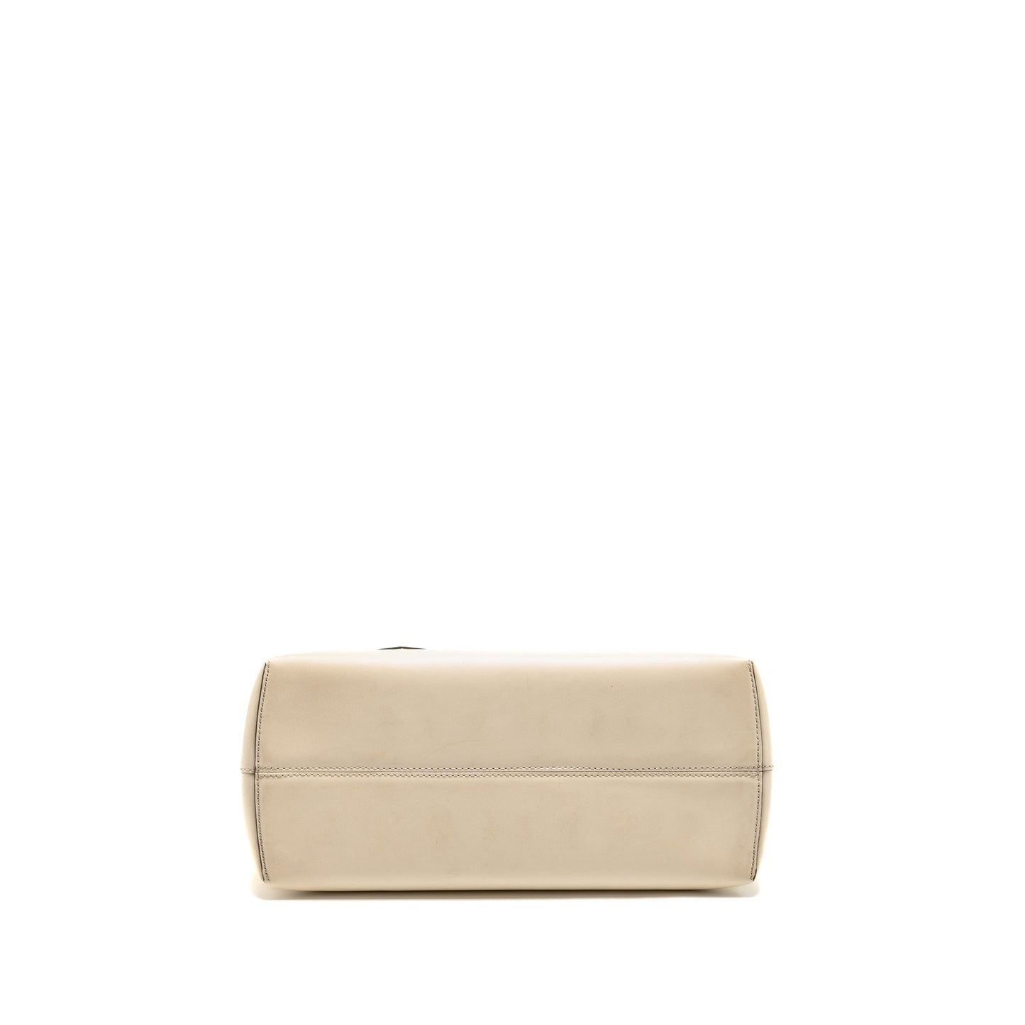 Fendi By The Way Boston Purse Calfskin Light Beige