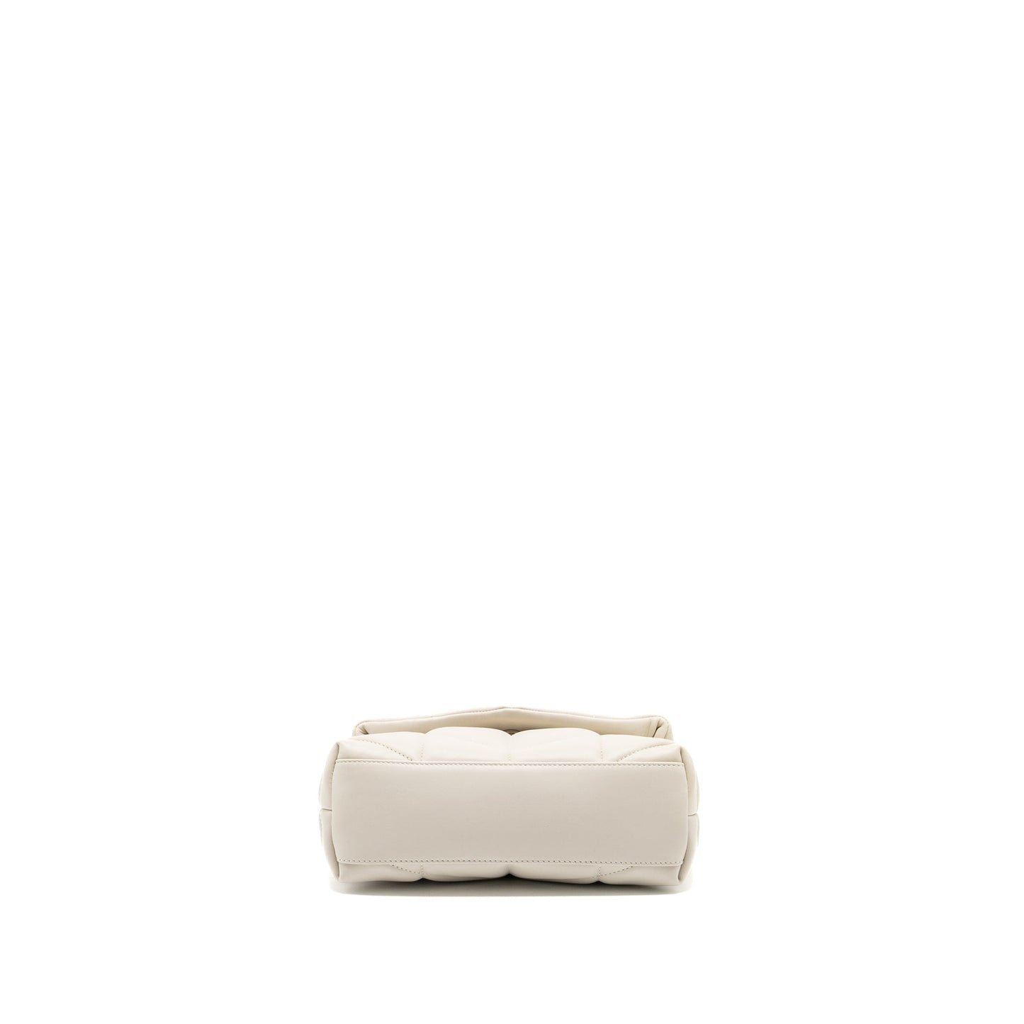 Saint Laurent Small Loulou Puffer Mini Purse Lambskin Blanc Vintage Ruthenium Hardware