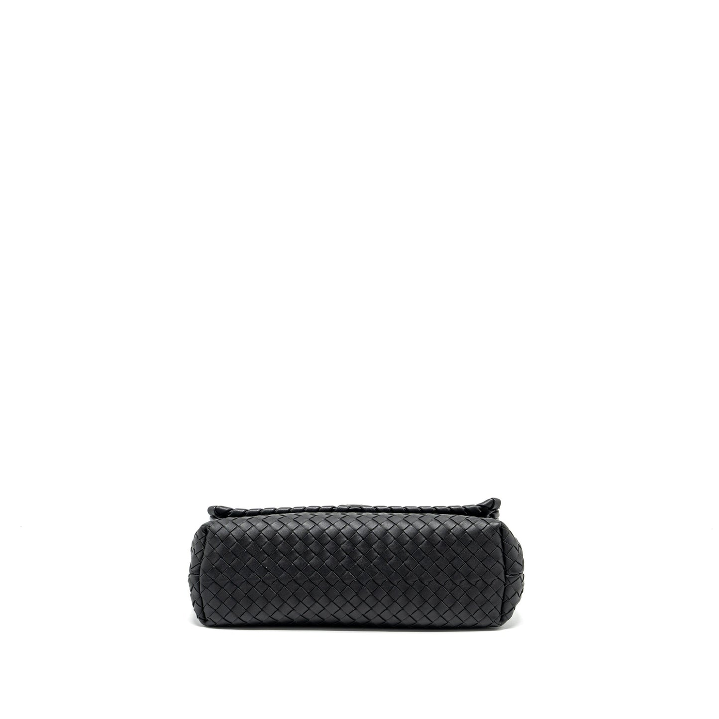 Bottega Veneta Single Chain Flap Purse Leather Black with Black Hardware