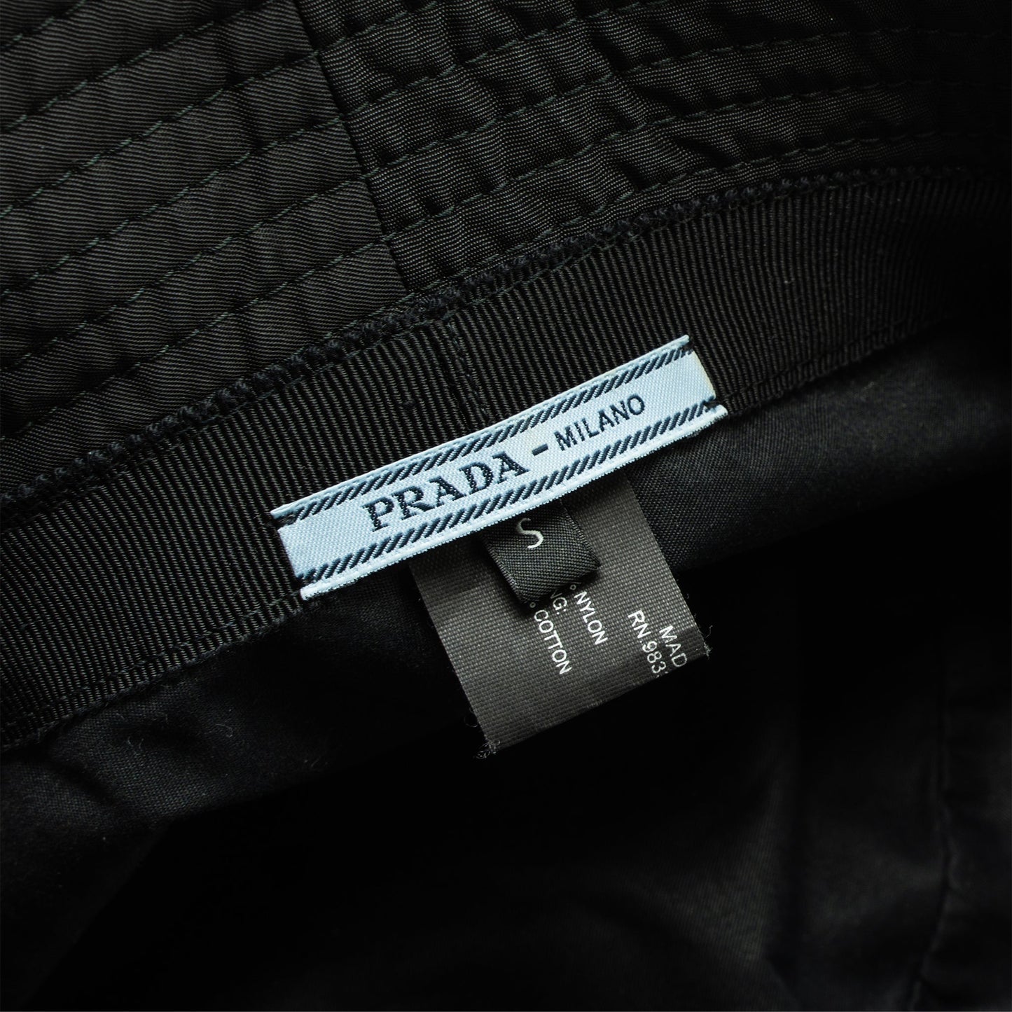 Prada Size S Re-Nylon Bucket Hat Black