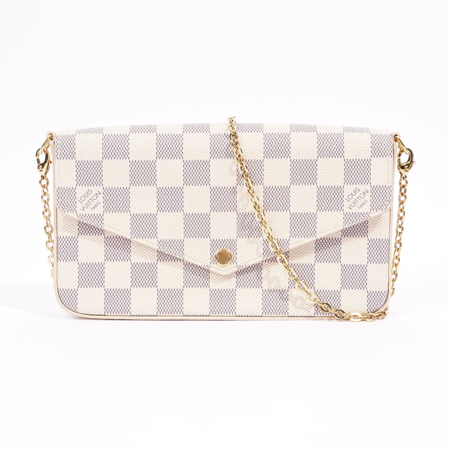 Louis Vuitton Felicie Pochette Damier Azur Canvas Clutch