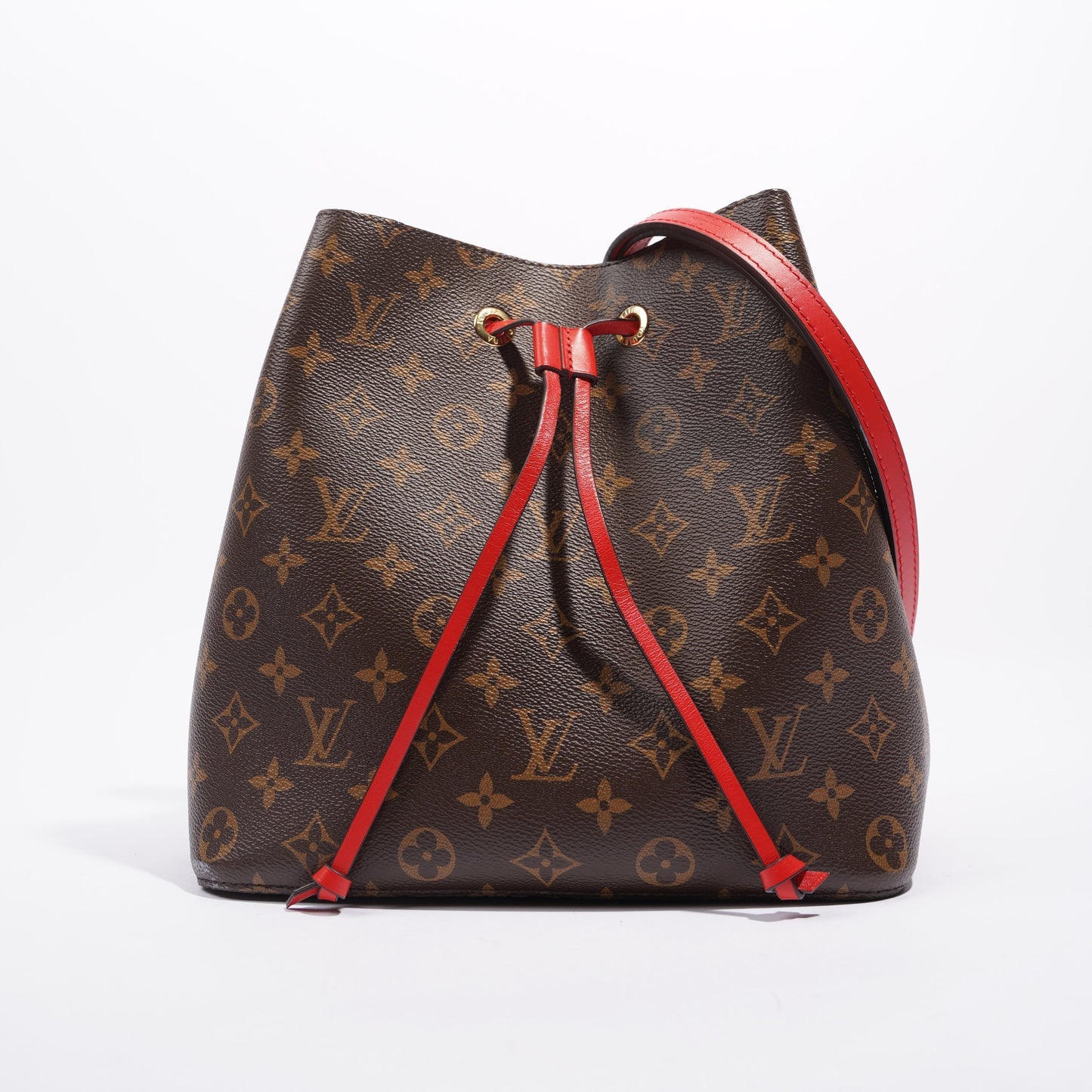 Louis Vuitton Womens Neo Noe Monogram Red Handbag