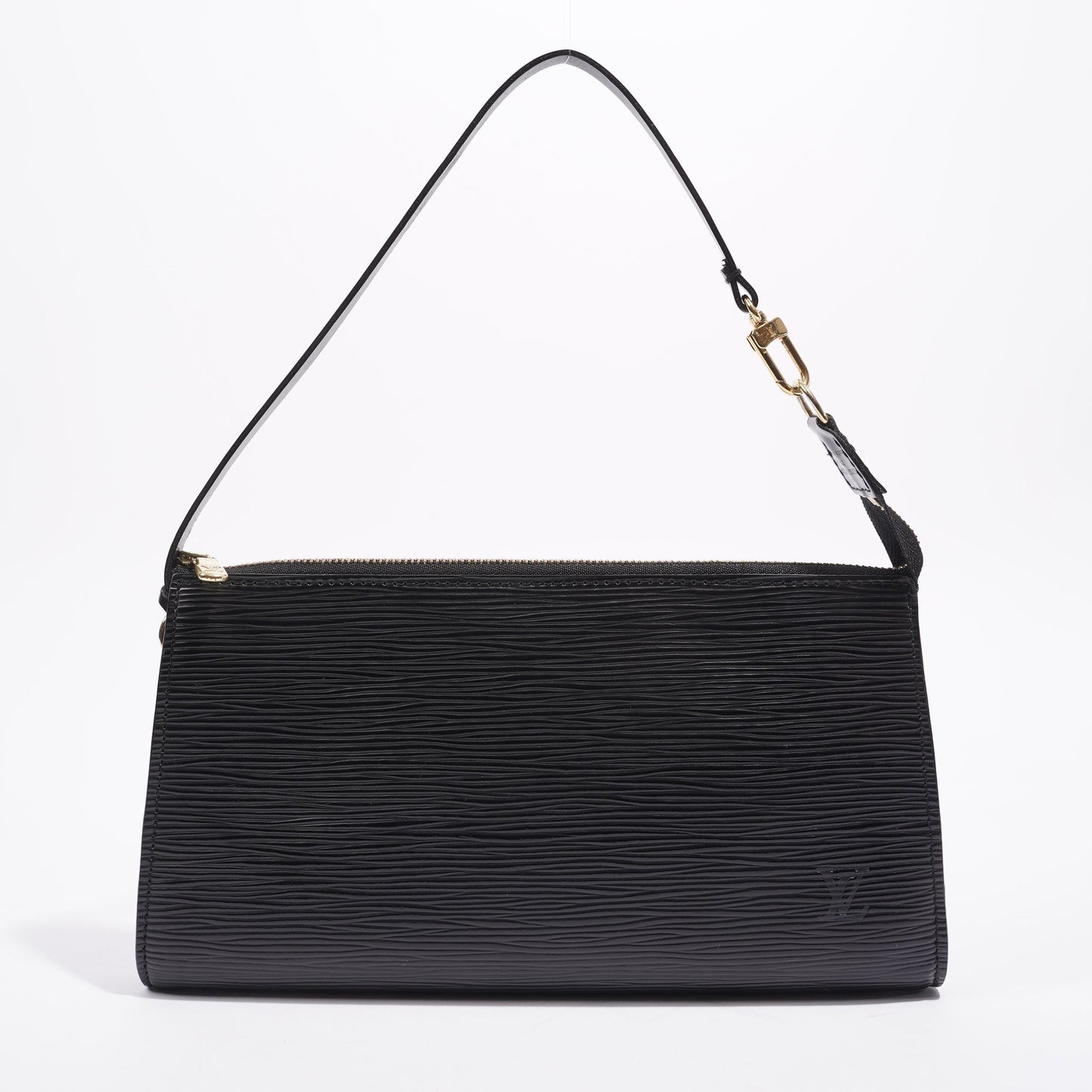 Louis Vuitton Womens Pochette Accessoire Black Epi Leather Clutch