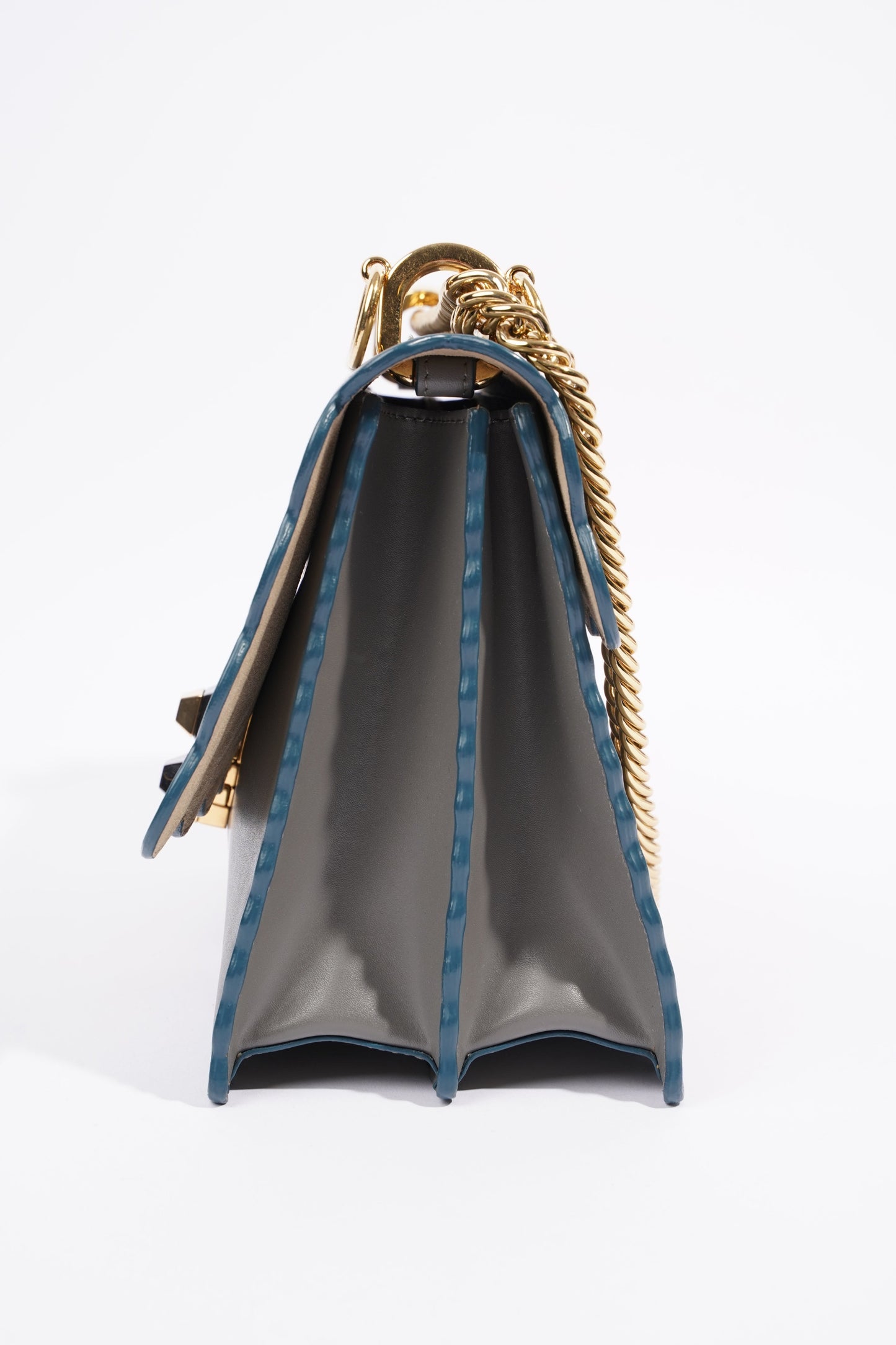Fendi Kan I Scallop Bag Grey Leather Medium