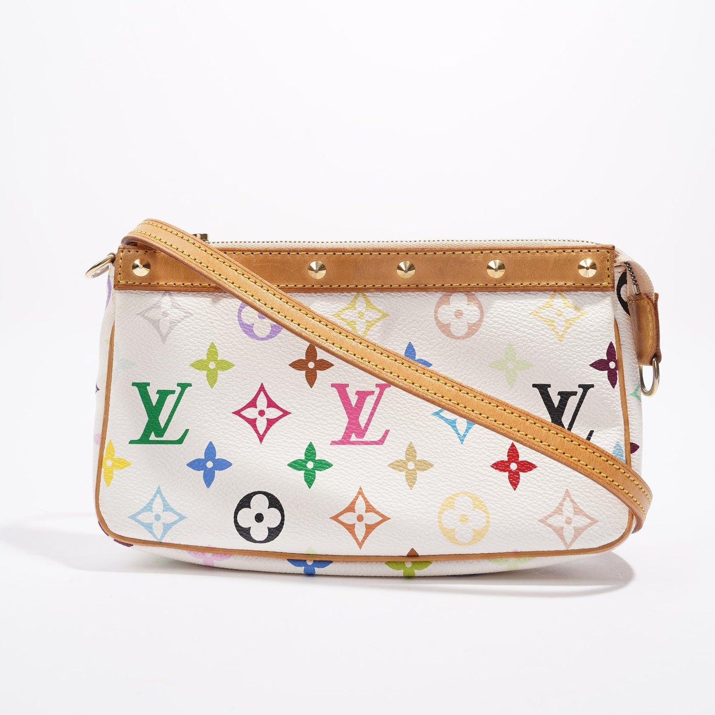 Louis Vuitton Womens Pochette Accessoire Murakami White / Multi Canvas Clutch
