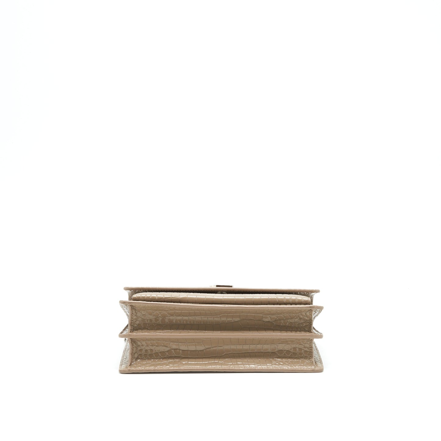 Saint Laurent () Medium Sunset Crocodile-Embossed Shiny Light Bronze