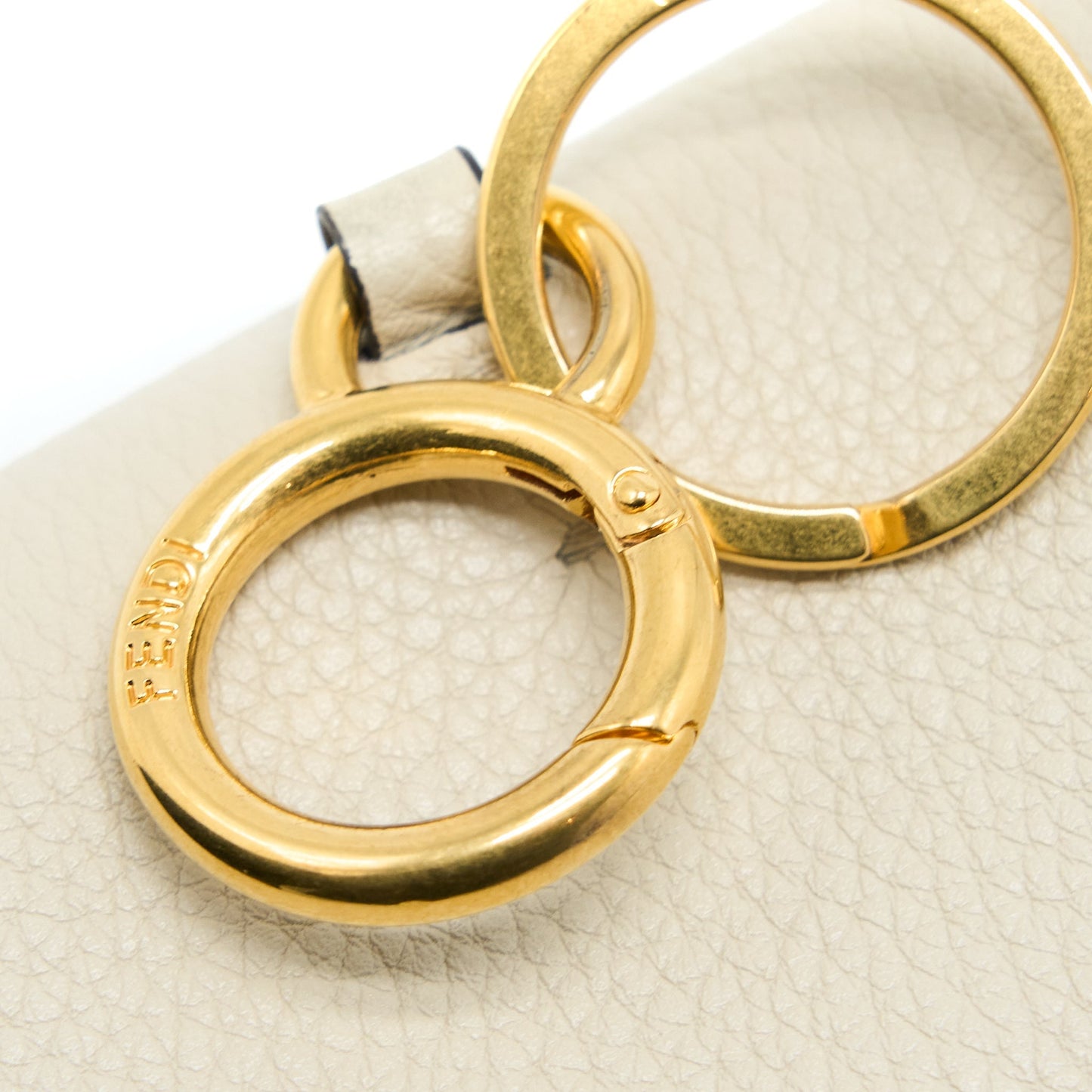 Fendi Micro Baguette Purse Charm Calfskin Cream