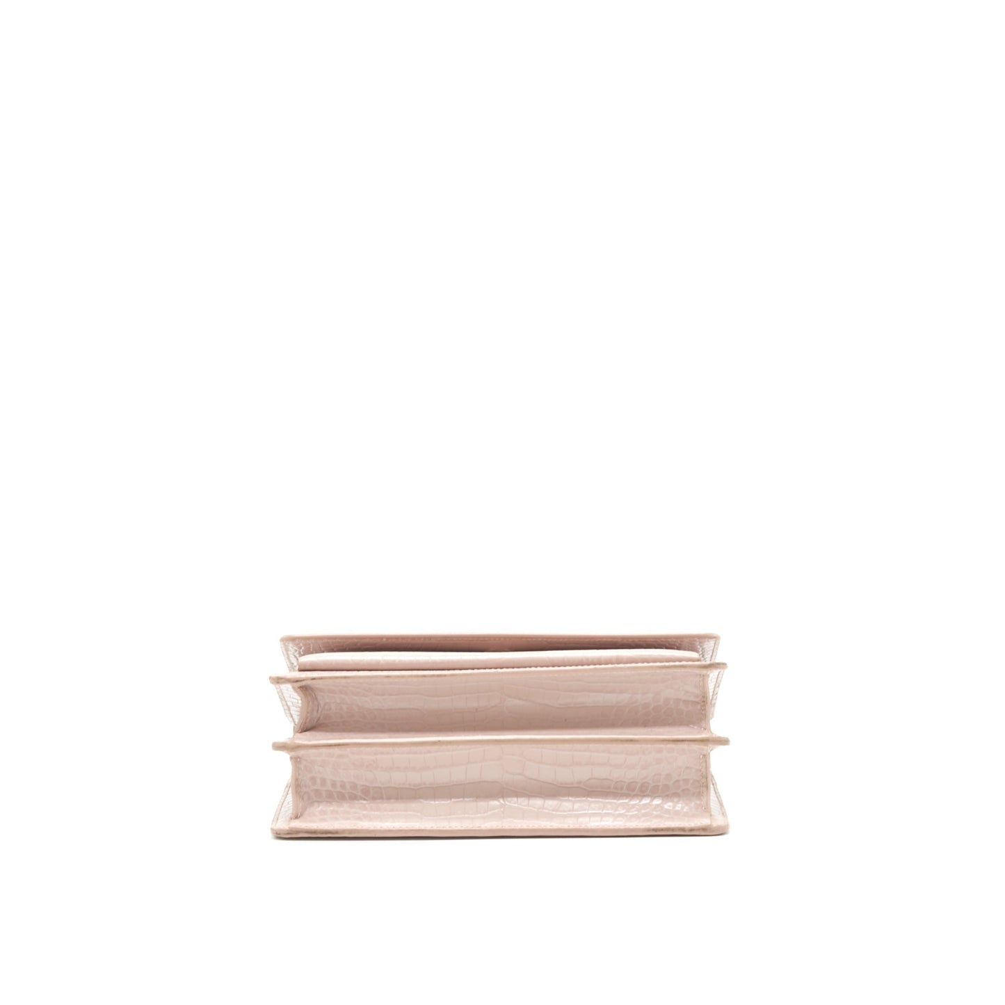 Saint Laurent sunset Purse crocodile embossed pink