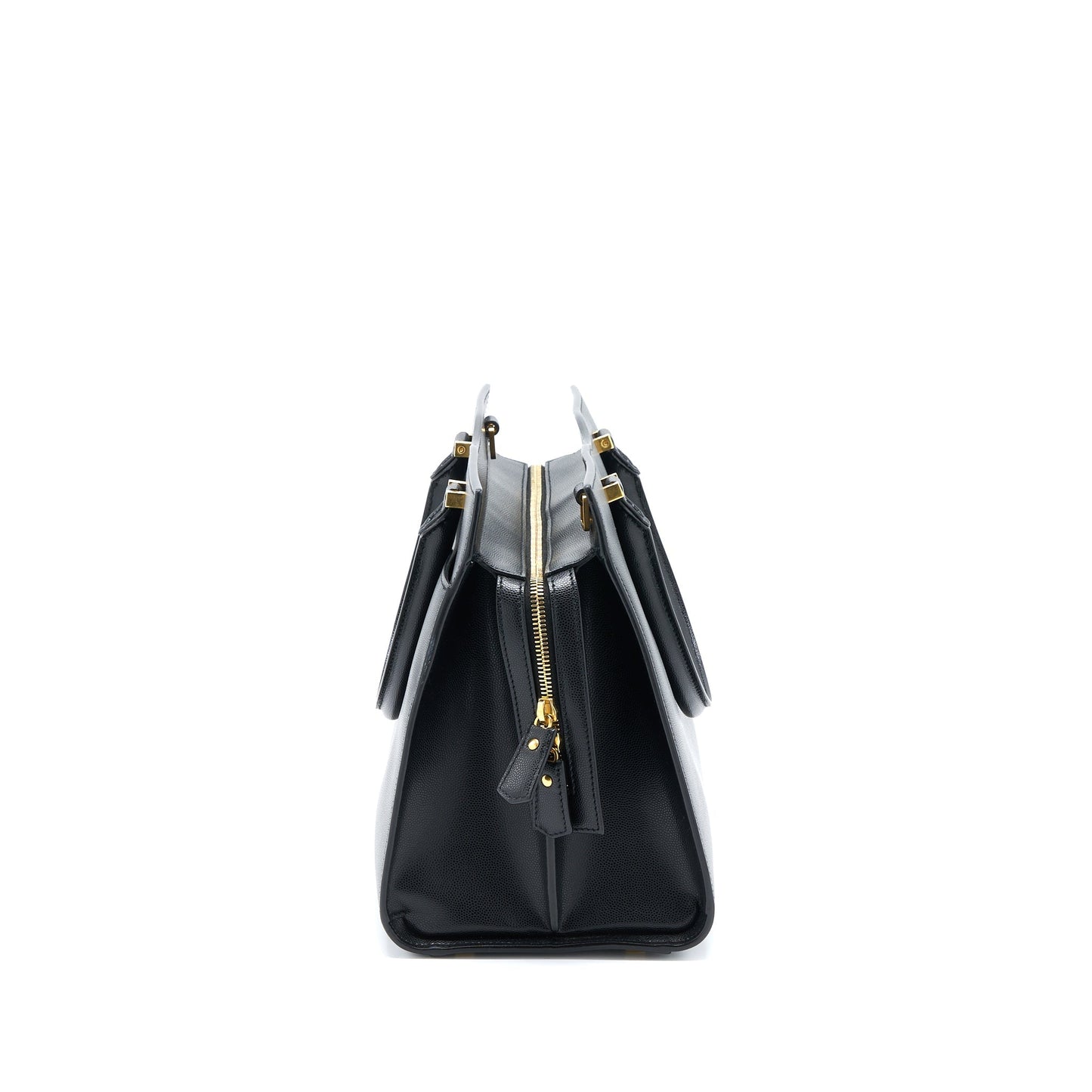 Saint Laurent/ Medium Uptown Tote Purse Calfskin Black