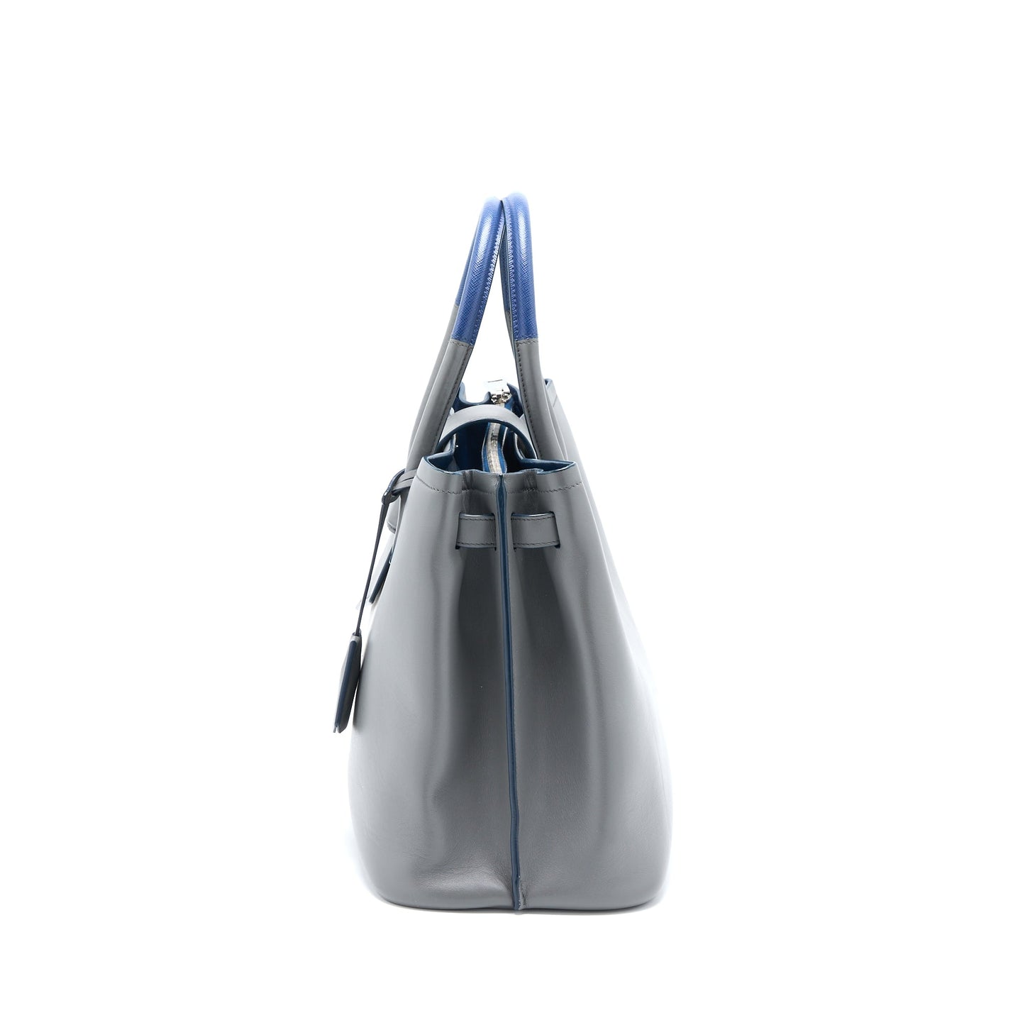 Prada Shopping Tote Purse Soft Calfskin Grey