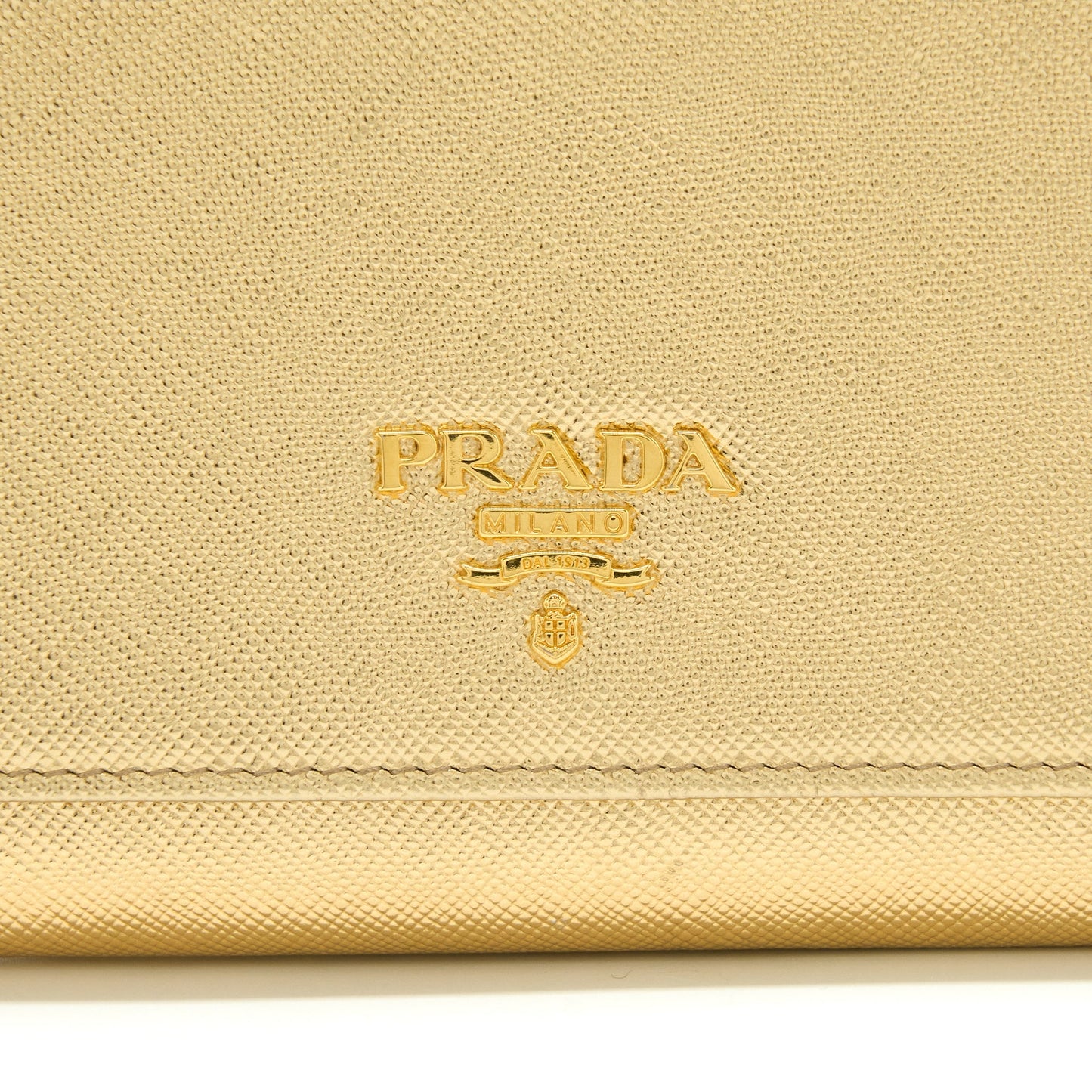 Prada Mini Wallet On Chain Gold