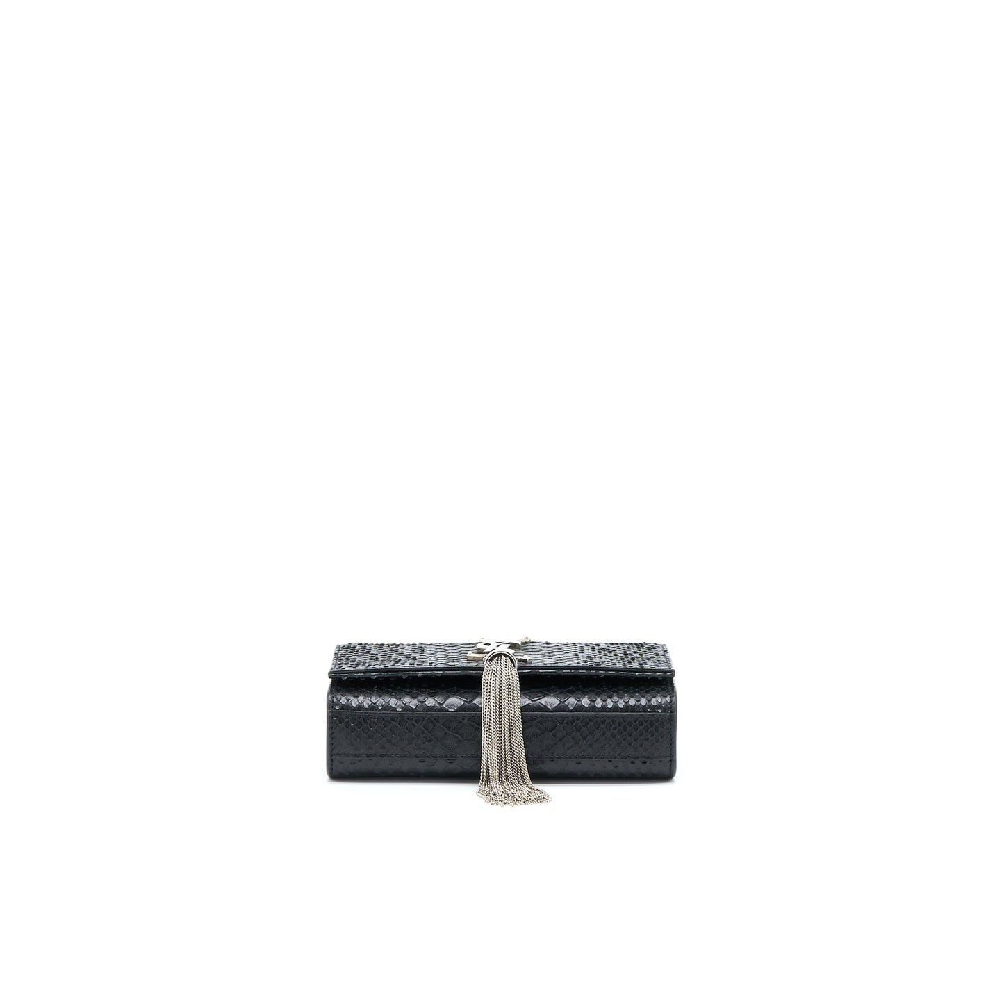 Saint Laurent Small Kate Python Embossed Calfskin Black