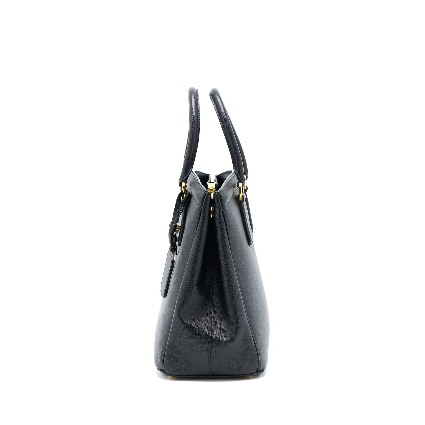 Prada Top Handle Tote Purse Calfskin Black