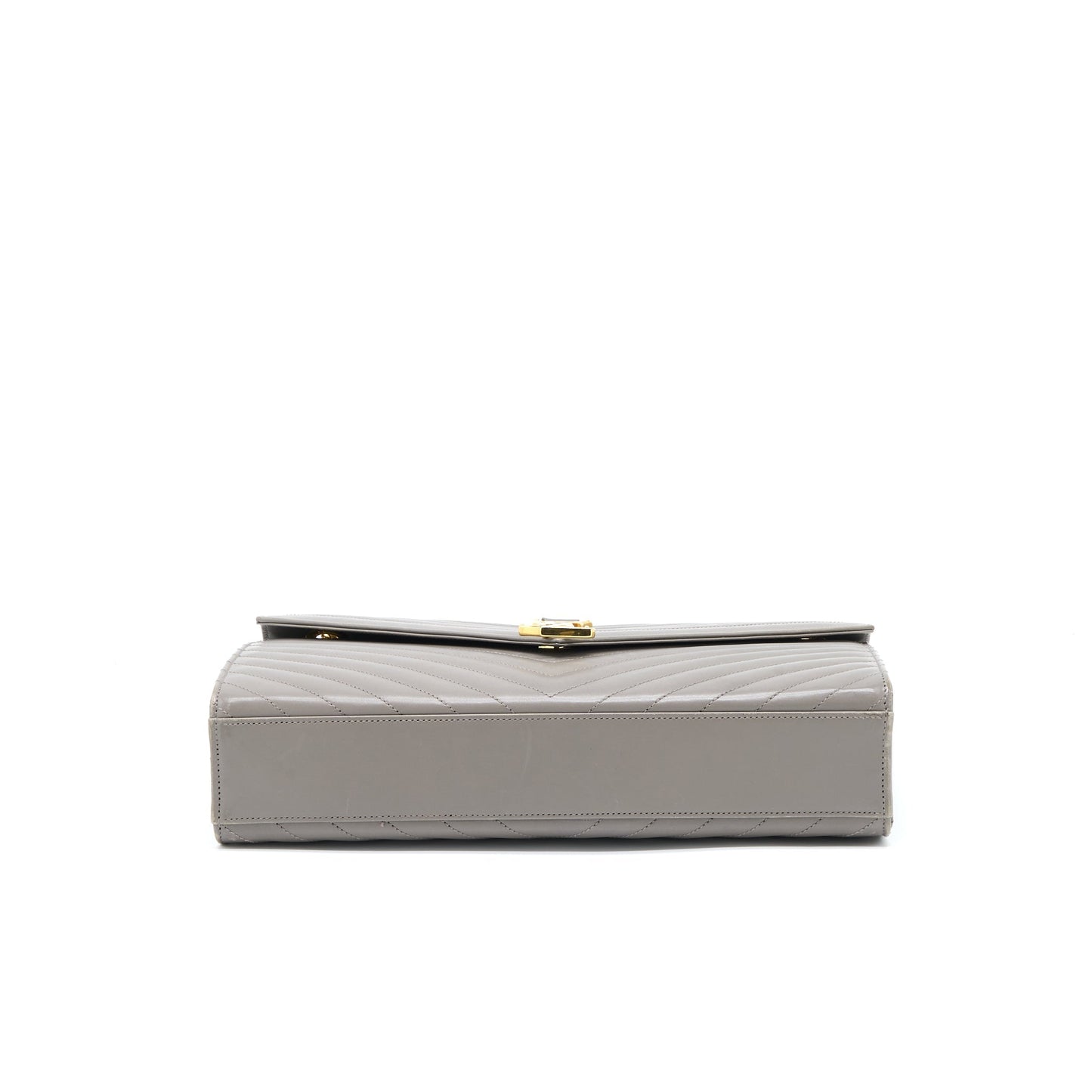 Saint Laurent Envelope Large Purse Calfskin Grey