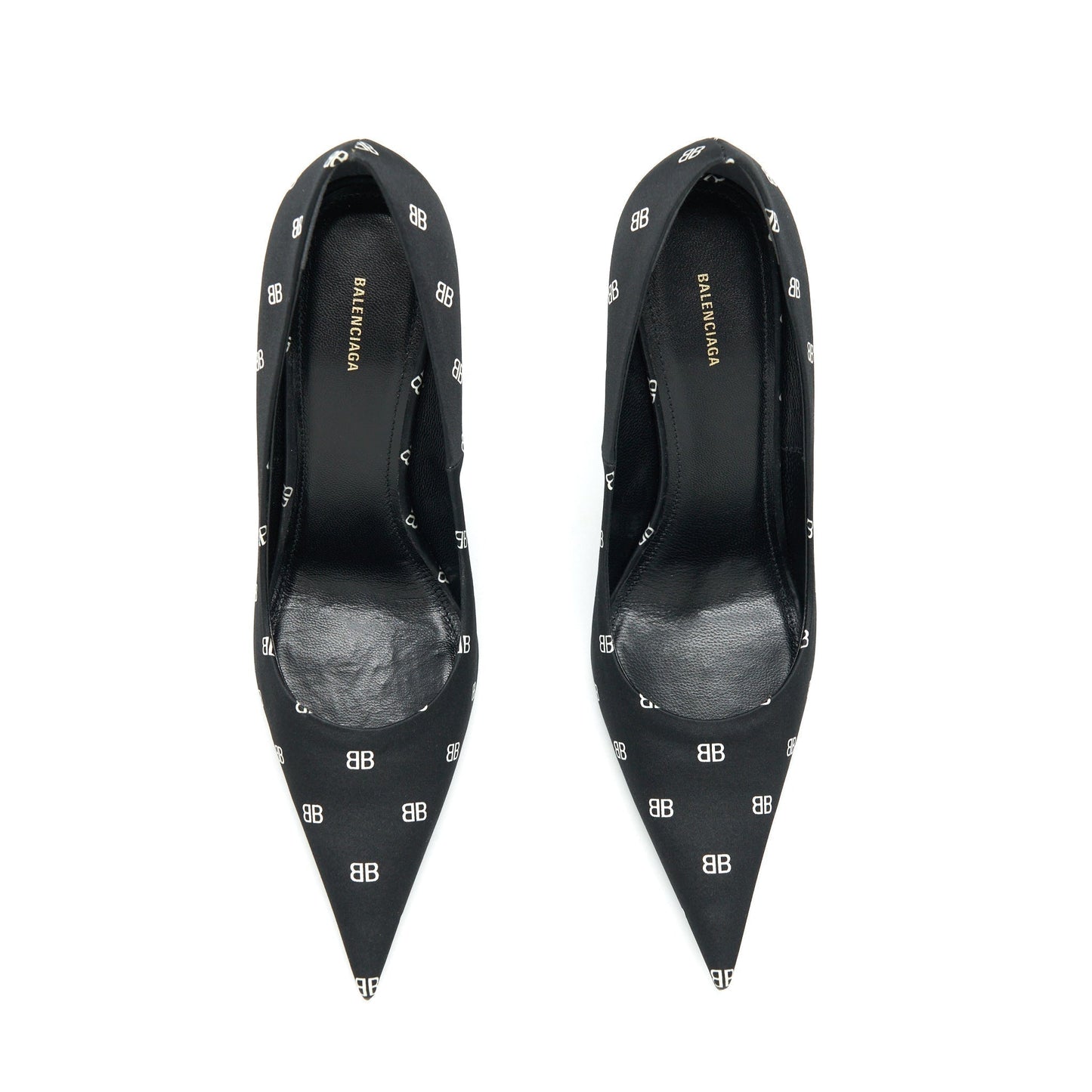Balenciaga Size 36 Satin BB Knife Heels Black