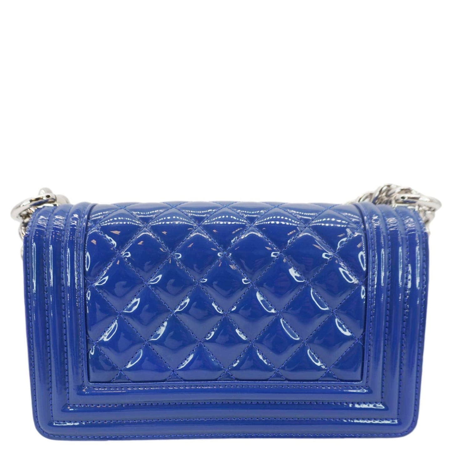 Chanel Boy Flap Small Plexiglass Patent Leather Crossbody Bag Blue