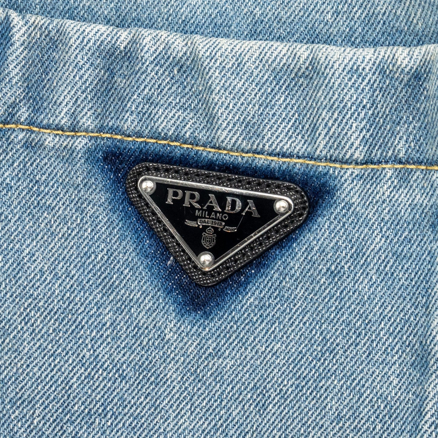 Prada size 36 oversized organic denim shirt Cotton Blue
