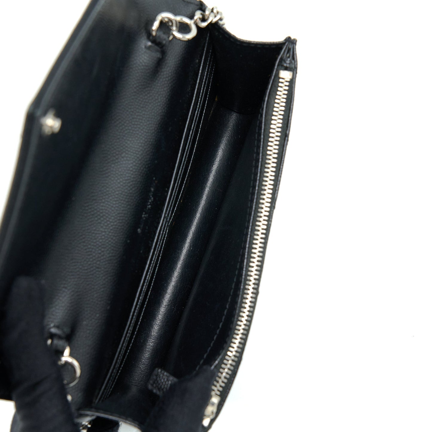 Saint Laurent/ Envelop Chain Wallet Caviar Black