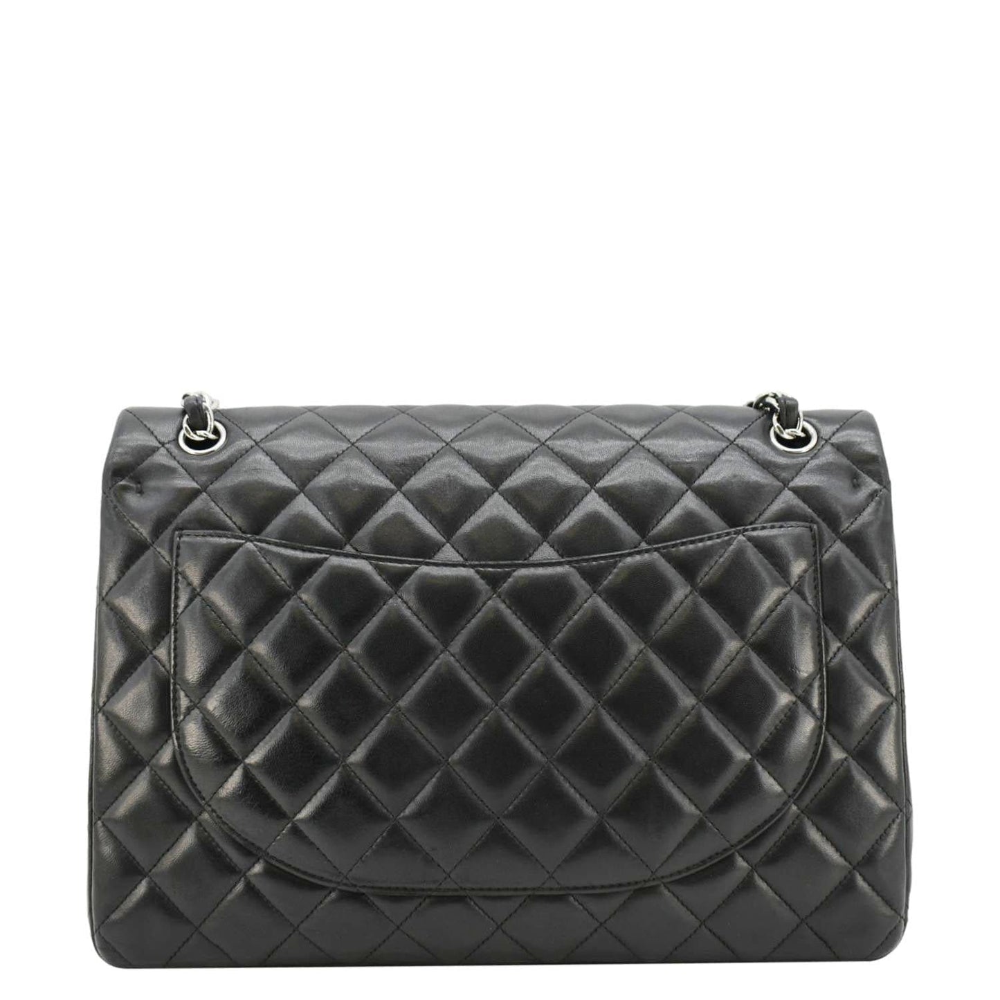 Chanel Maxi Double Flap Leather Shoulder Bag Black