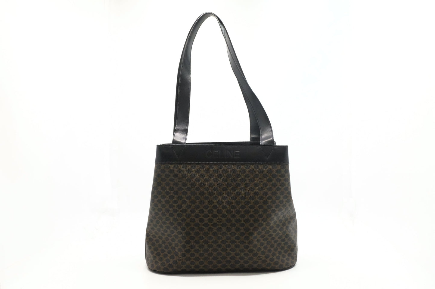 Celine Shoulder Bag in Black Macadam Canvas