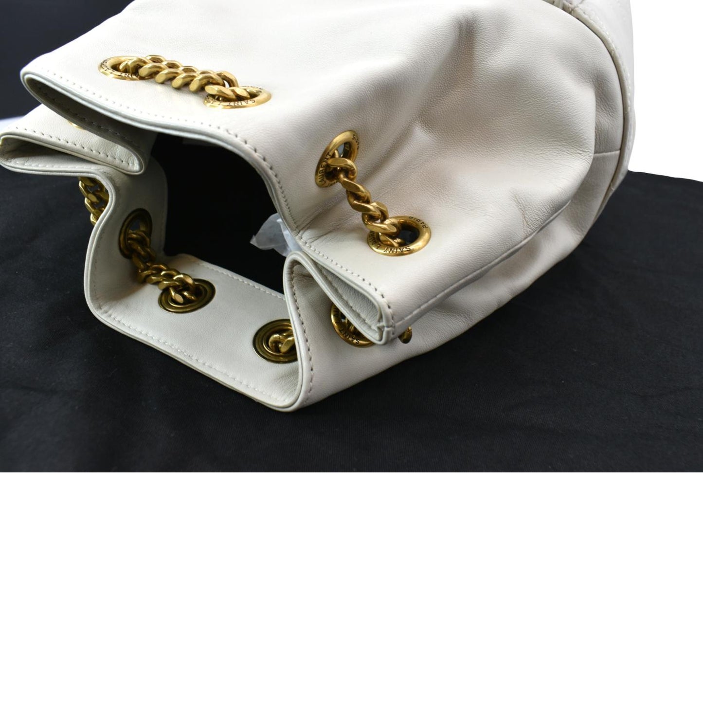 YVES SAINT LAURENT Joe Lambskin Leather Backpack Bag Blanc