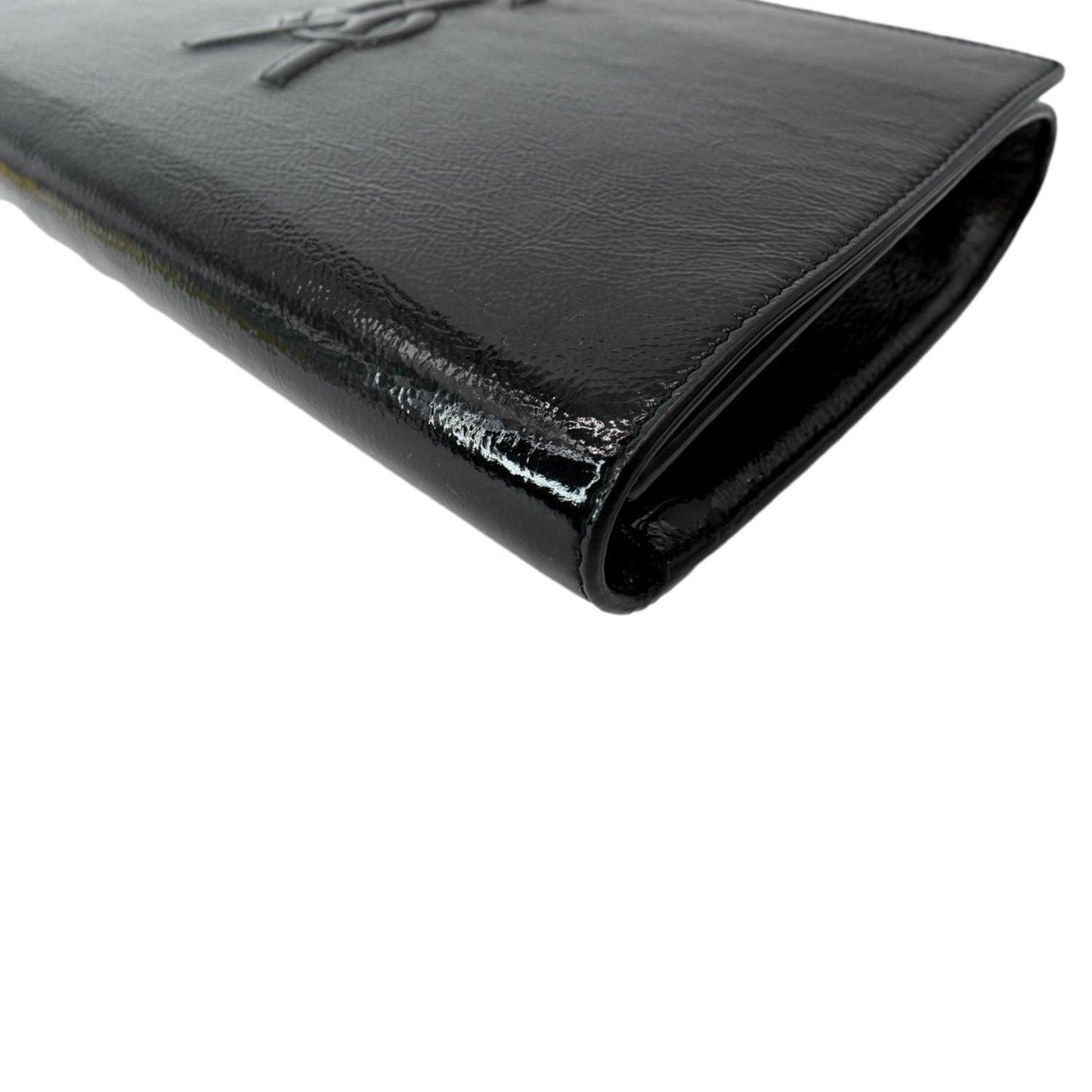YVES SAINT LAURENT Belle de Jour Leather Clutch Bag Black-