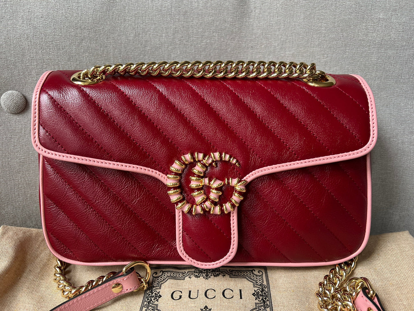 Gucci Lou Chain Leather Shoulder Bag