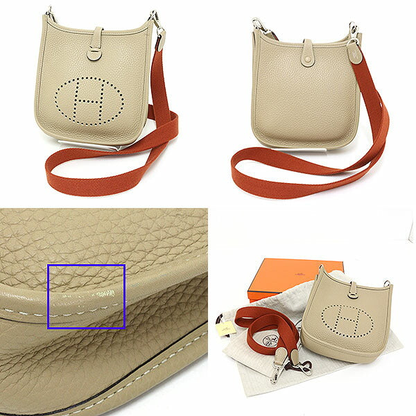HERMES Shoulder Bag Taurillon Clemence trench x cuible Evelyn TPM Amazone