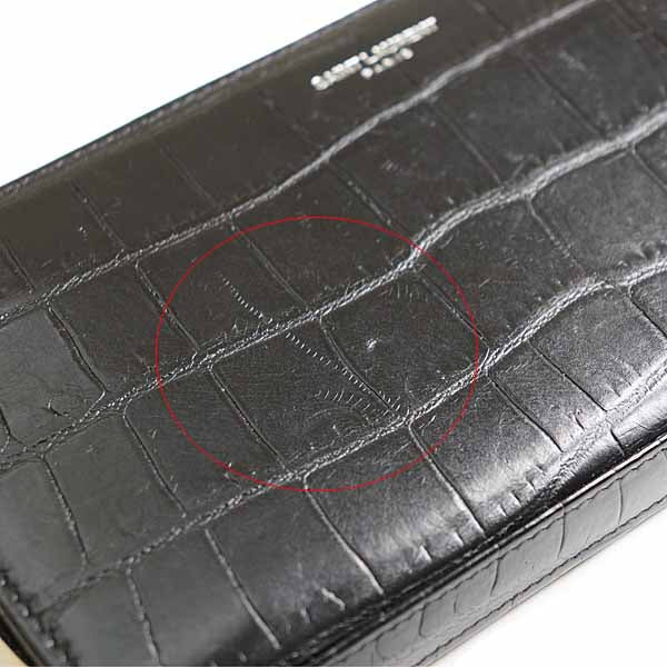SAINT LAURENT PARIS Long Wallet Purse 326599-0915 leather black Full zip wallet mens(Unisex)
