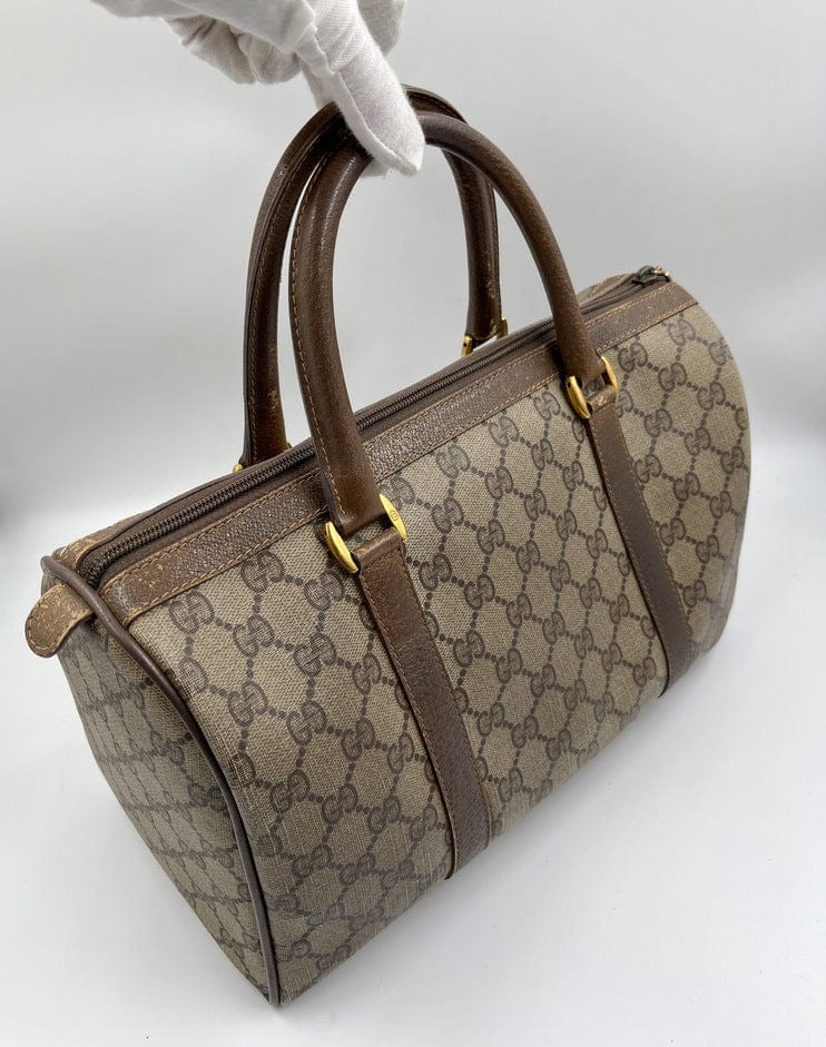 Gucci Boston Leather Canvas Shoulder Bag Style 3