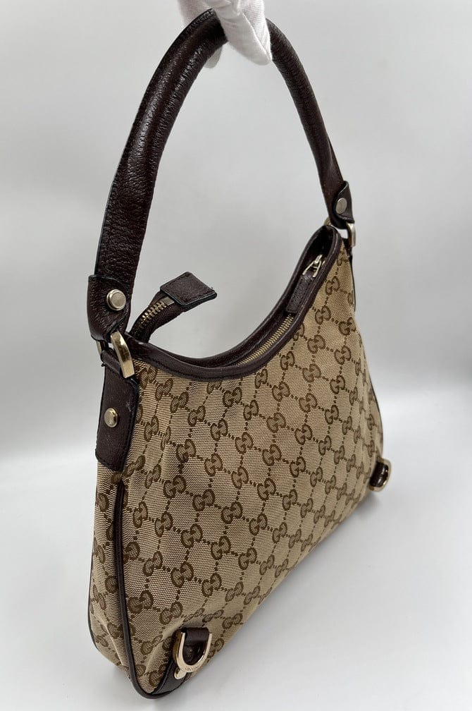 Gucci Leather Canvas Shoulder Bag Style 19