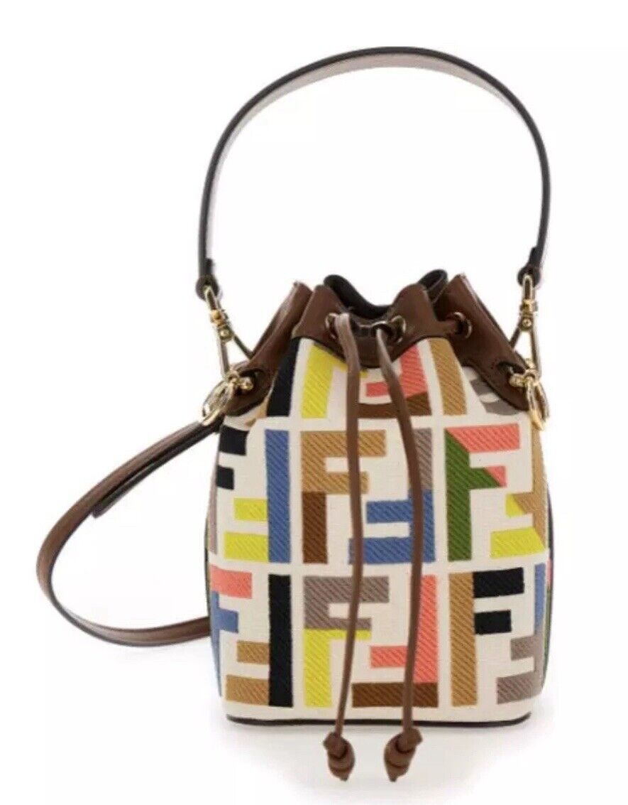 FENDI FF MULTICOLOR MINI MON TR SOR BUCKET BAG
