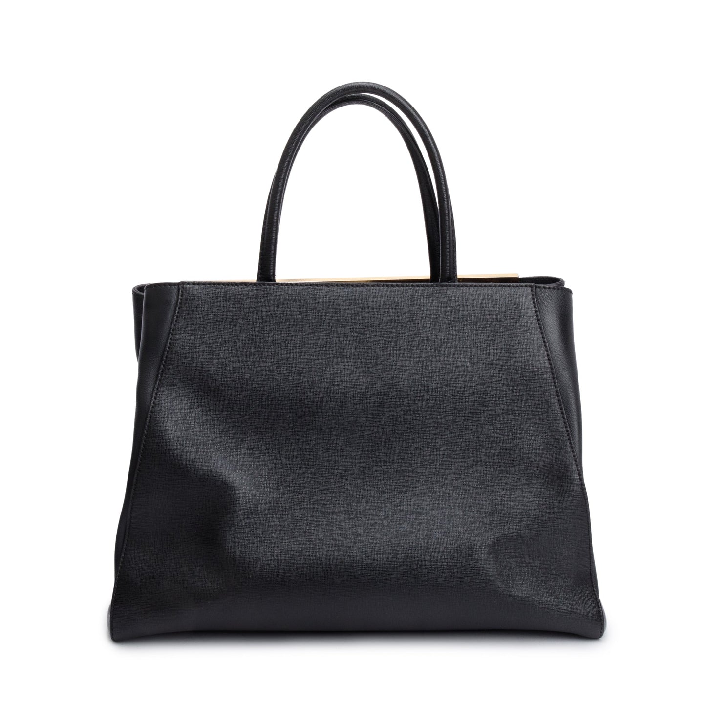 Fendi Black Vitello Elite Leather Medium 2Jours Tote