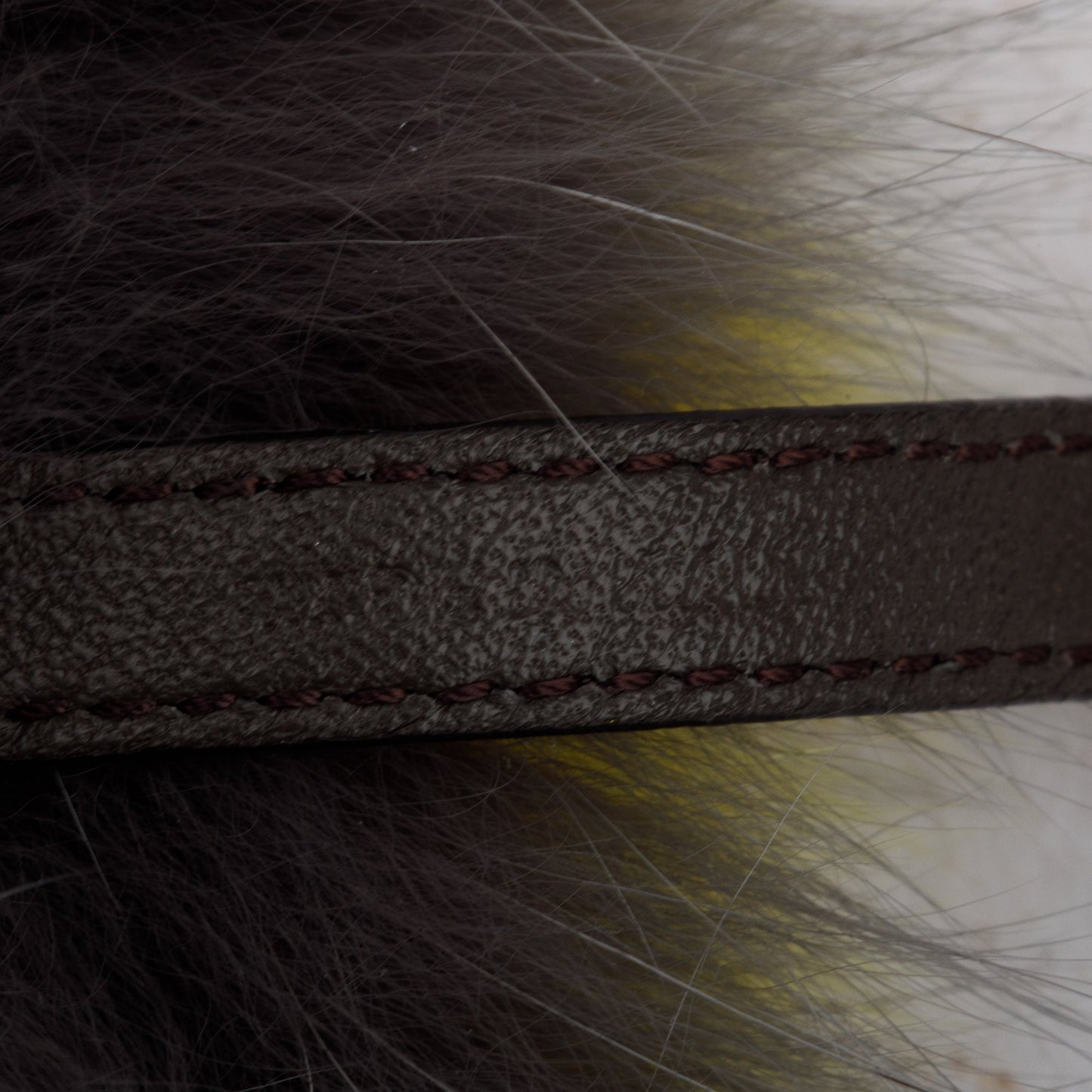 Fendi Grey Mink Fox Fur Alphabet 'S' Pompom Bag Charm