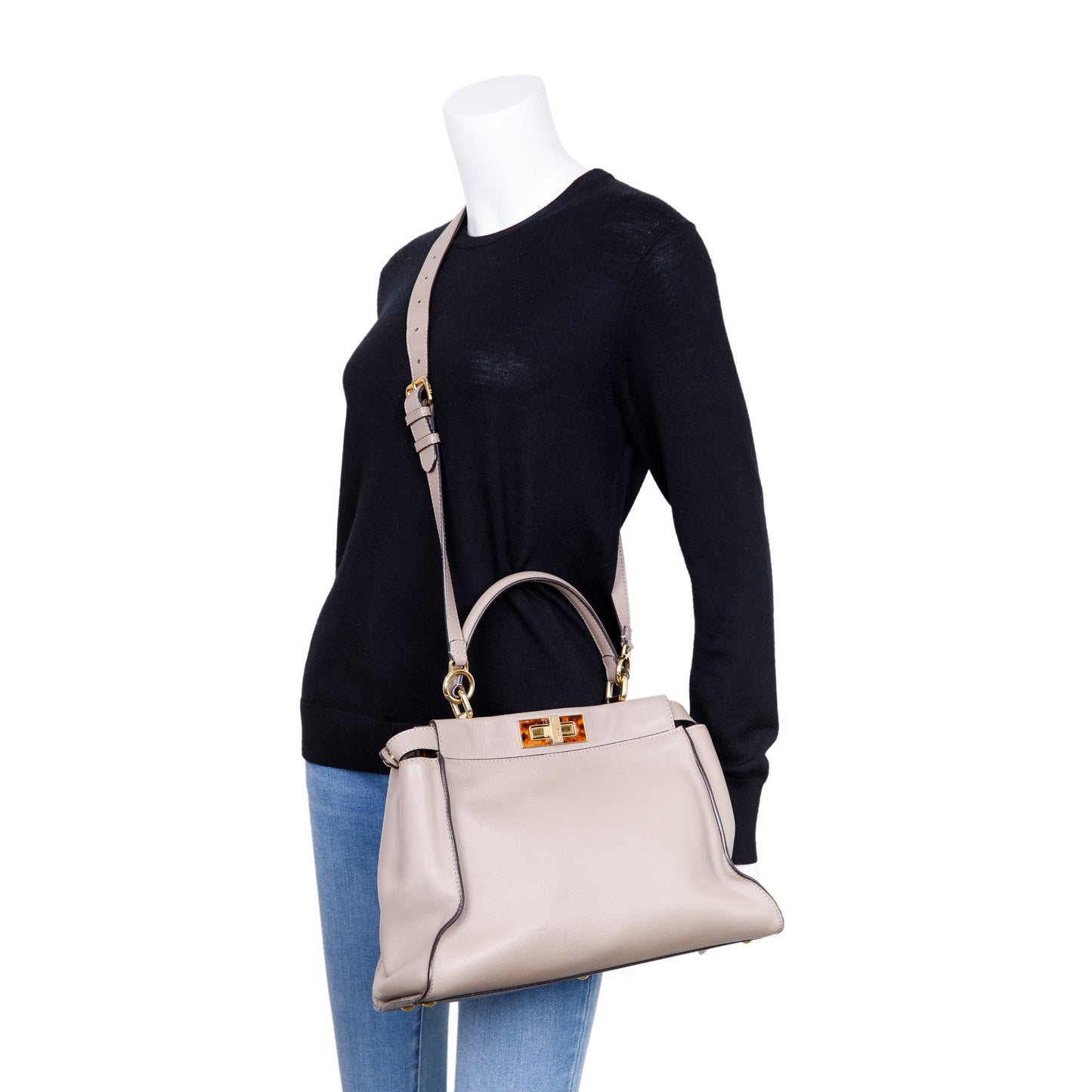 Fendi Medium Peekaboo Bag with Tortoise Detail