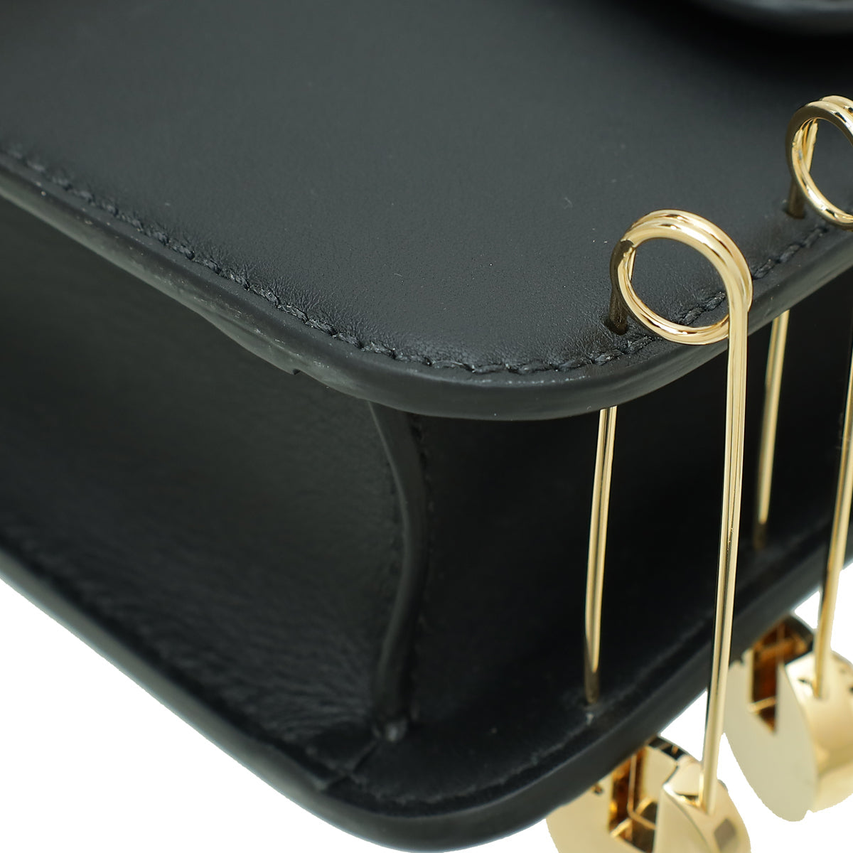 Fendi Black x Versace Vitello Seta Fendace Brooch Baguette Bag