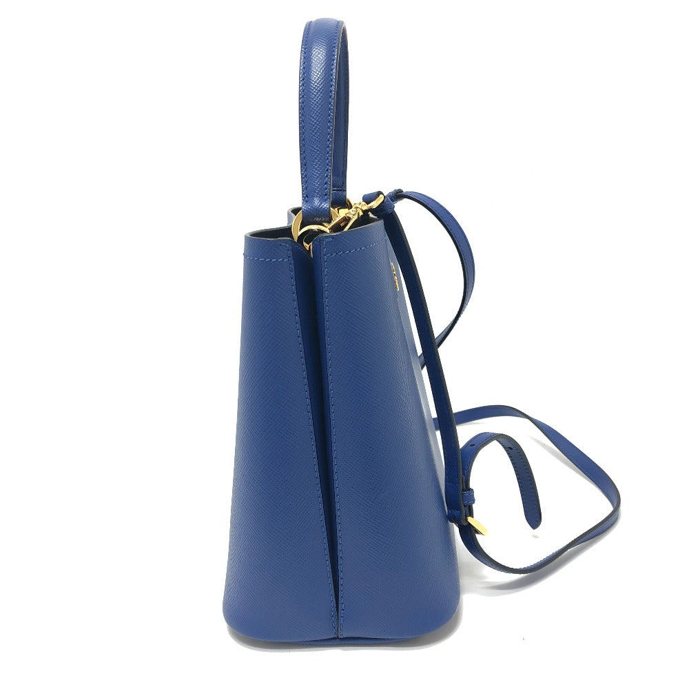 PRADA Tote Bag saffiano leather blue Panniers