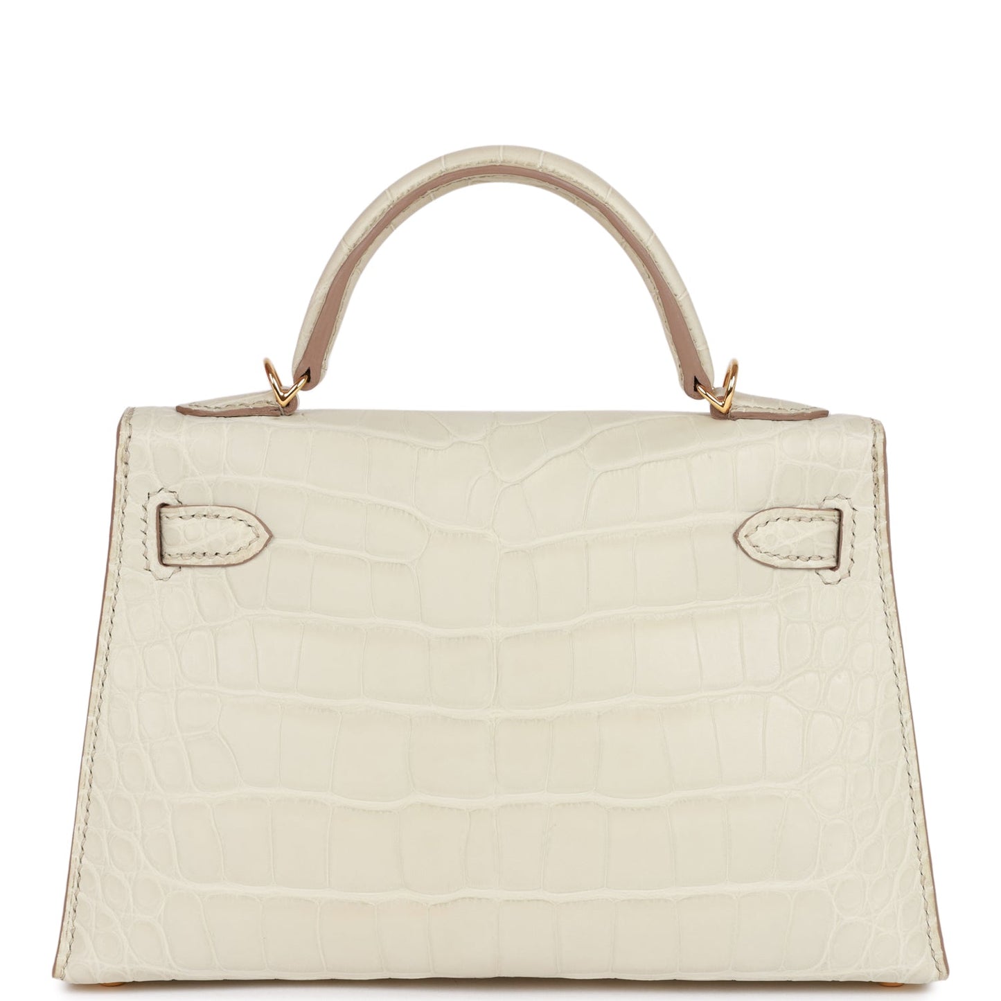 Hermes Kelly 20cm Sellier Beton Matte Alligator Gold Hardware